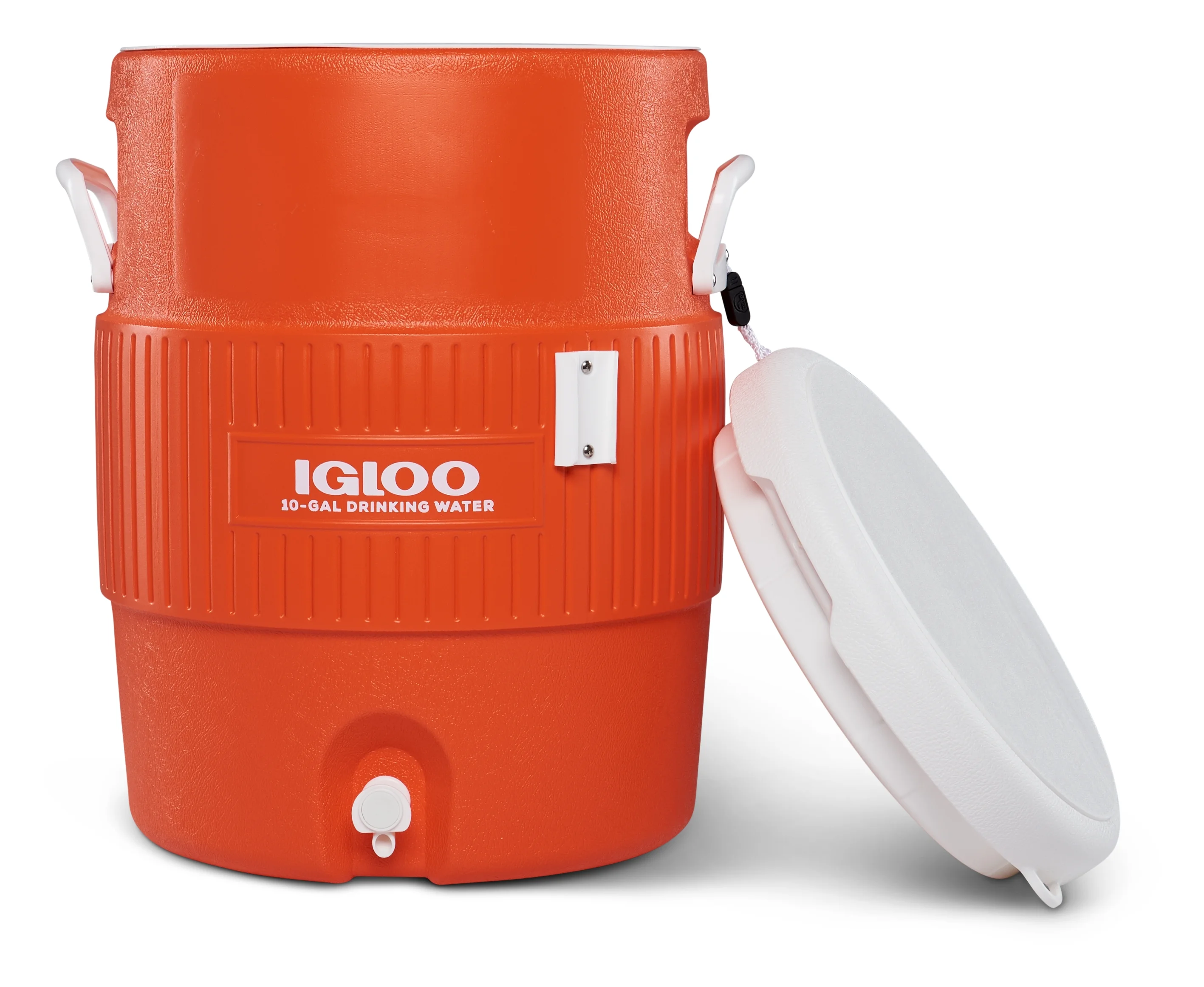 Igloo 10-Gallon Seat Top Water Jug with Cup Dispenser - Orange - Image 2