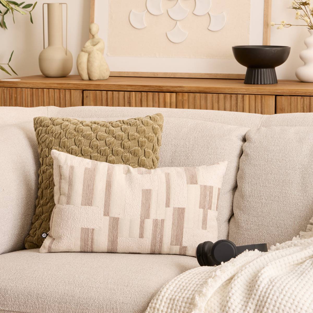 Cushion "Calix" Beige linen, 50x30 cm