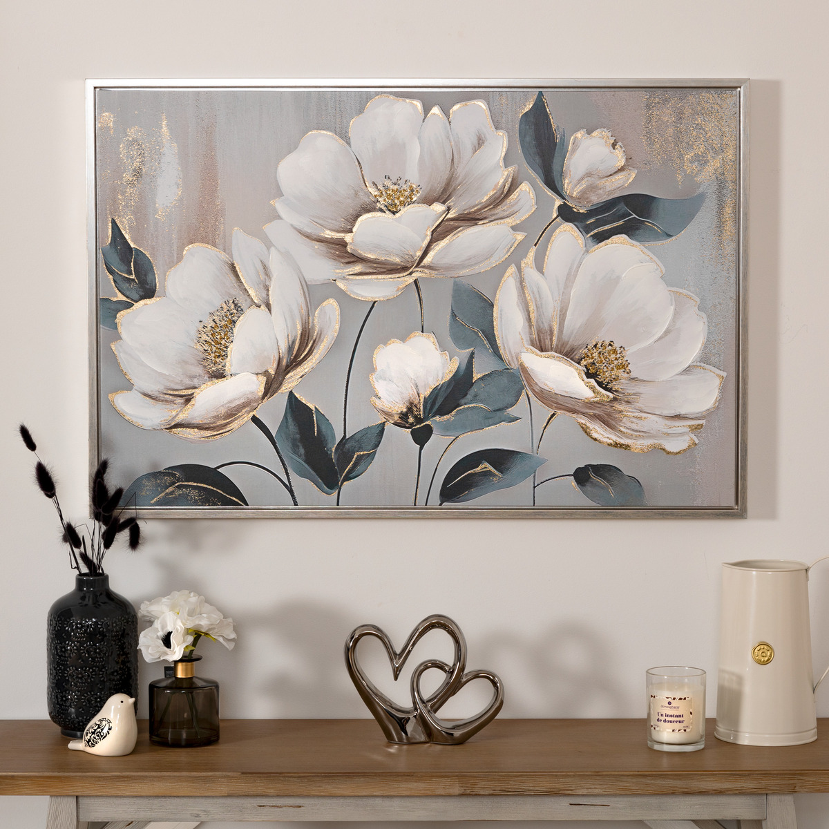 Painted framed canvas "Margaret" 90x60 cm