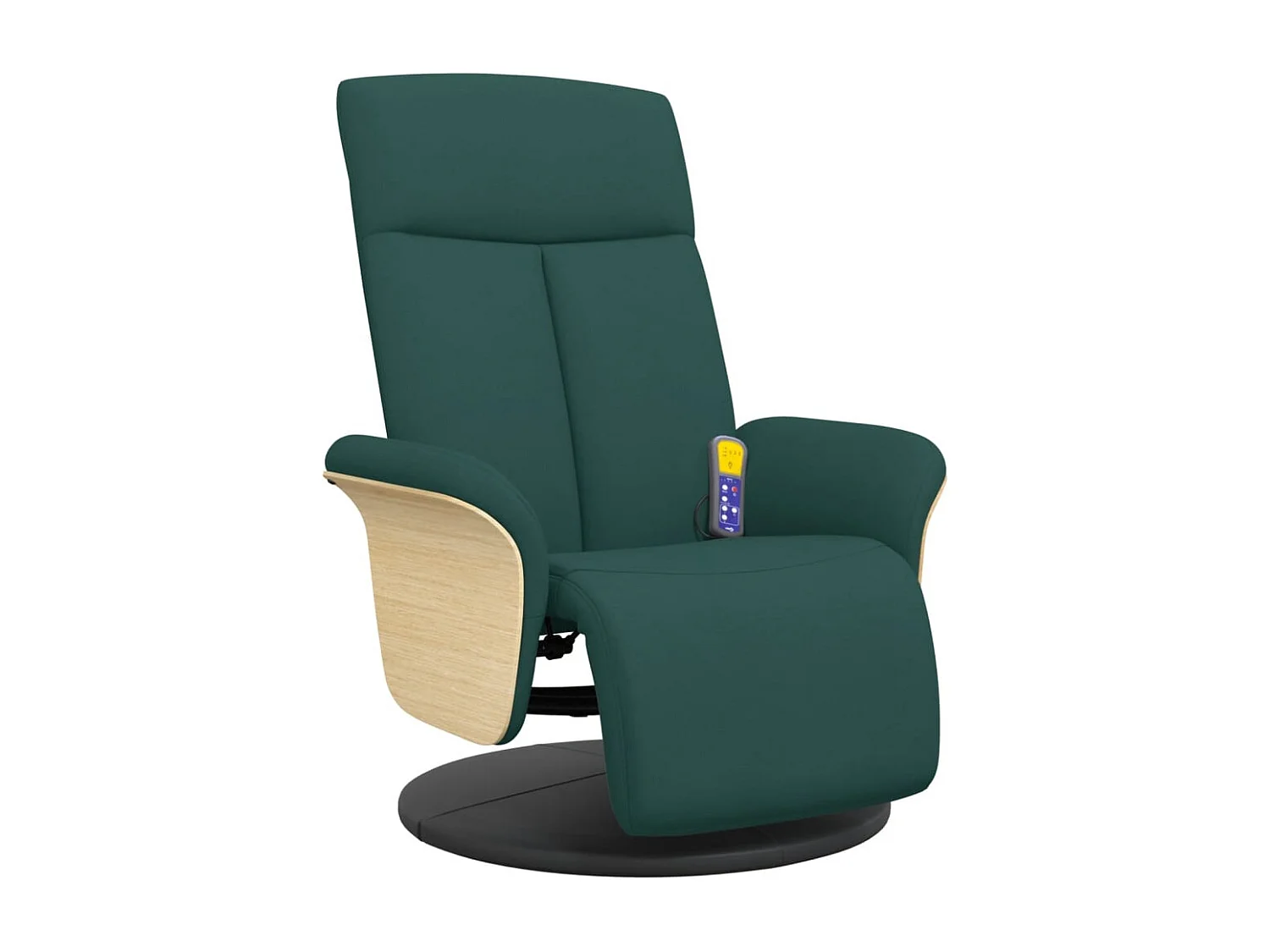 Fauteuil inclinable-Chaise-Fauteuil salon de massage avec repose-pieds vert foncé tissu SHL4846