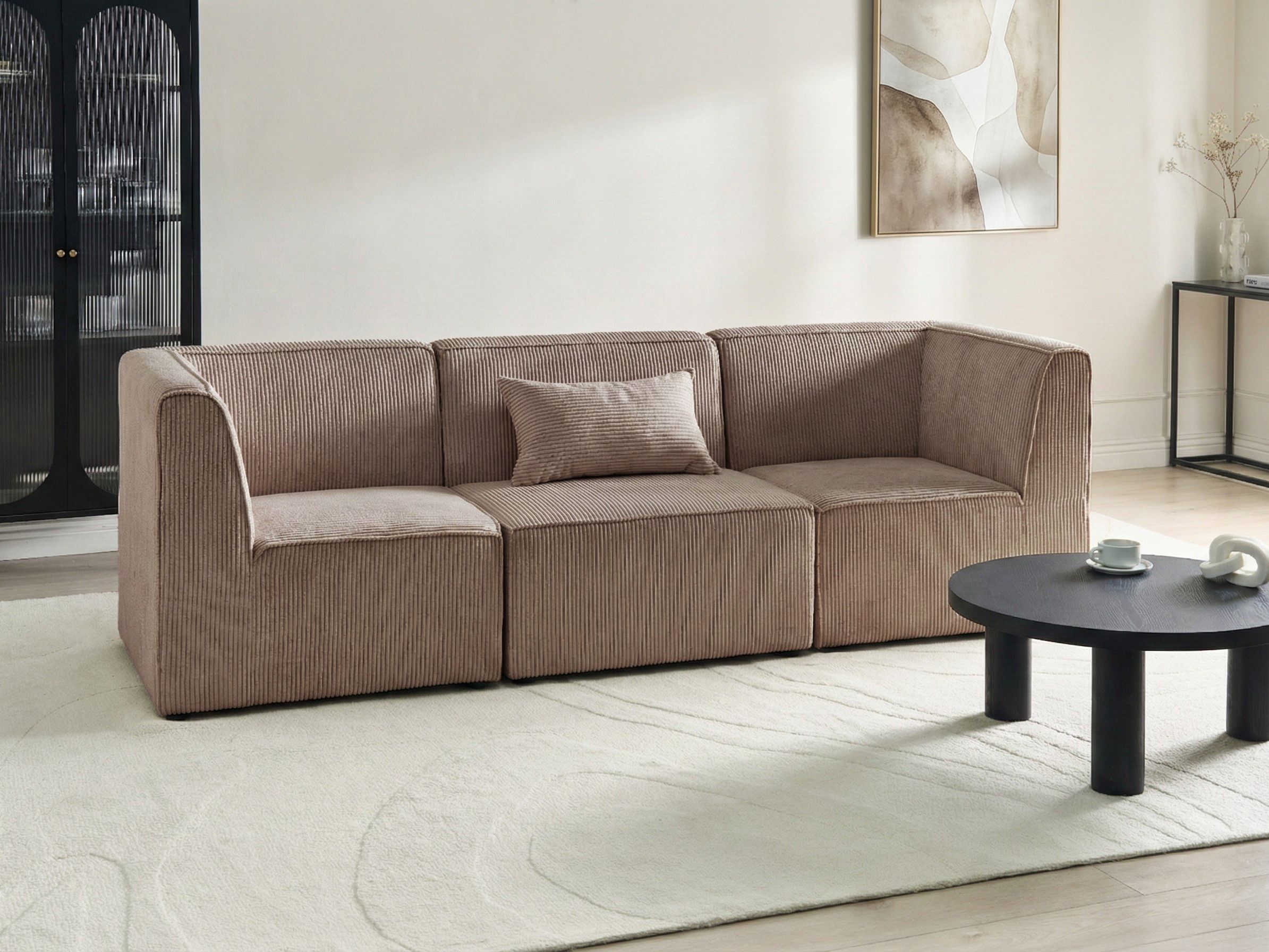 Modular Sofa 3 Seater LEMVIG Corduroy Sand Beige