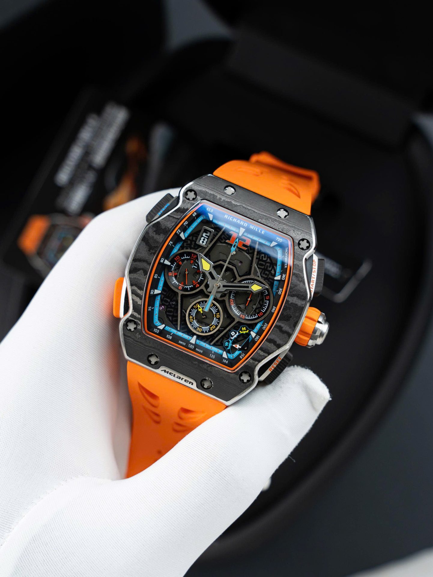 Richard Mille RM65-01 Replica Watches Orange Rubber Strap 44.5��49.9mm - Top club