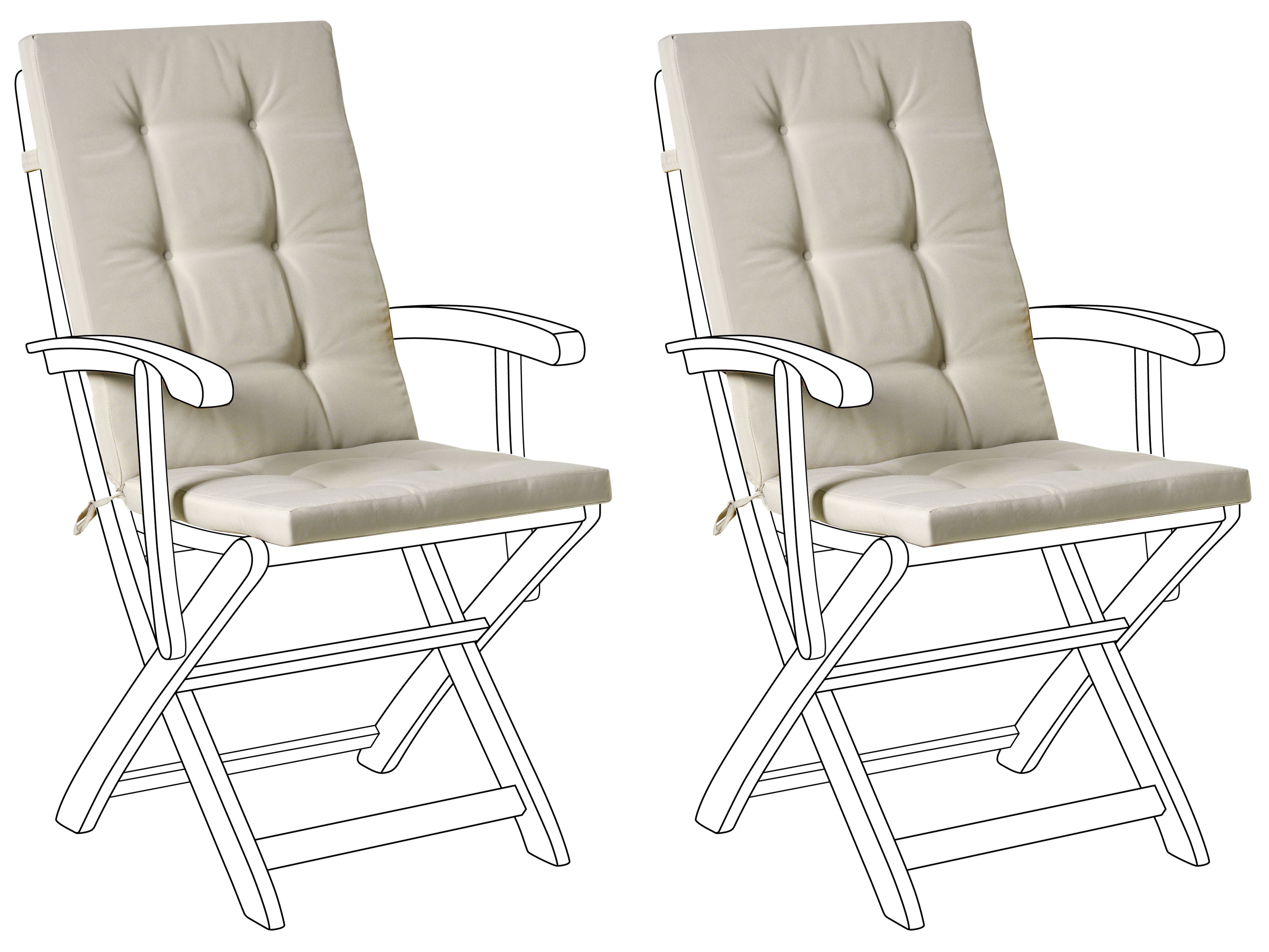 Set of 2 Back/Seat Cushions MAUI PREMIUM Taupe