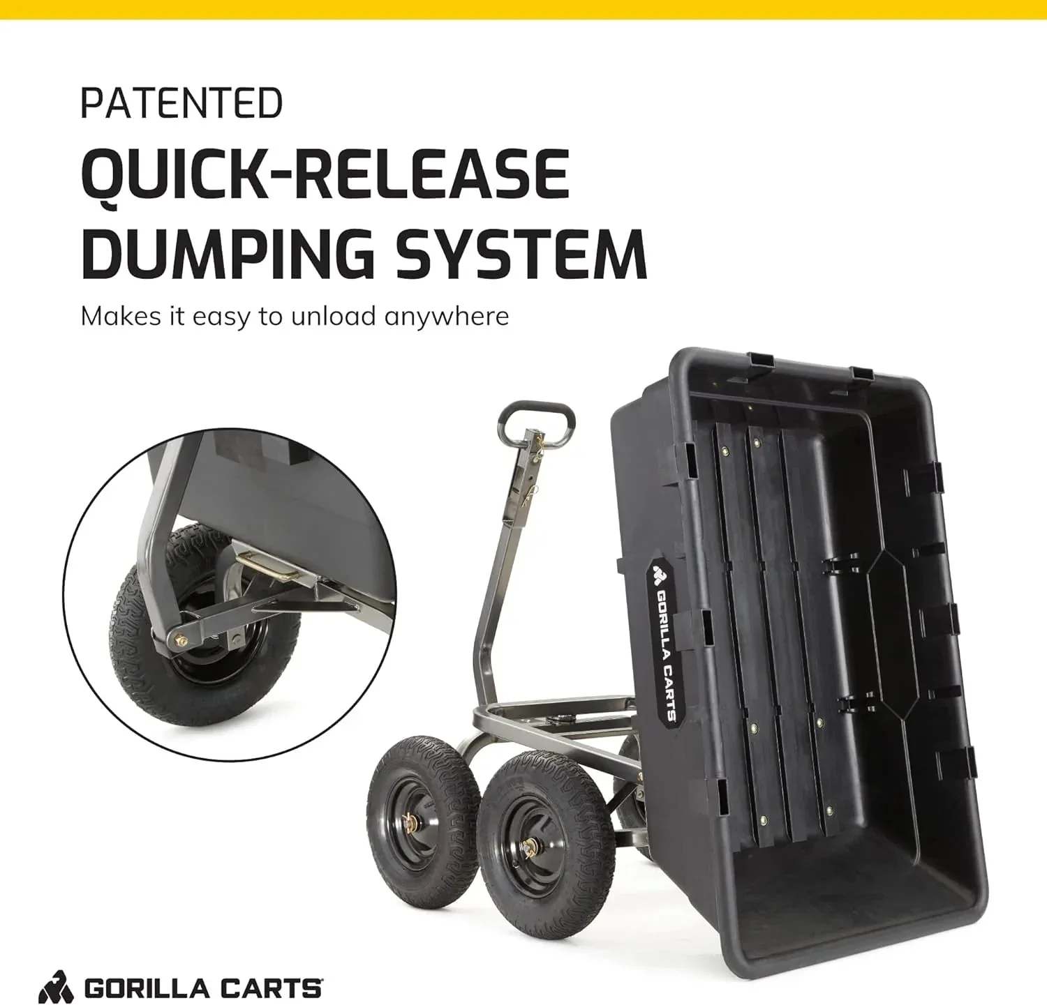 Gorilla Carts Utility Dump Wagon 6 Cubic Feet 1200 lb Capacity Black - GOR6PS - Image 45 Gorilla Carts Utility Dump Wagon 6 Cubic Feet 1200 lb Capacity Black - GOR6PS - Image 45