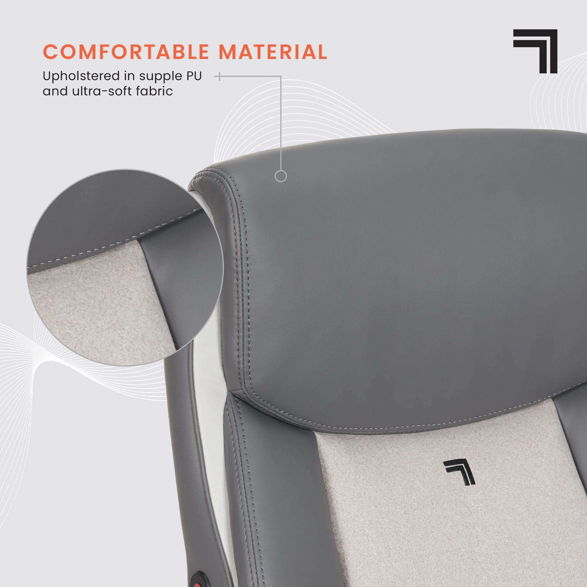 Sharper Image S-120 Massage and Heat Office Chair, Gray/White - Image 10