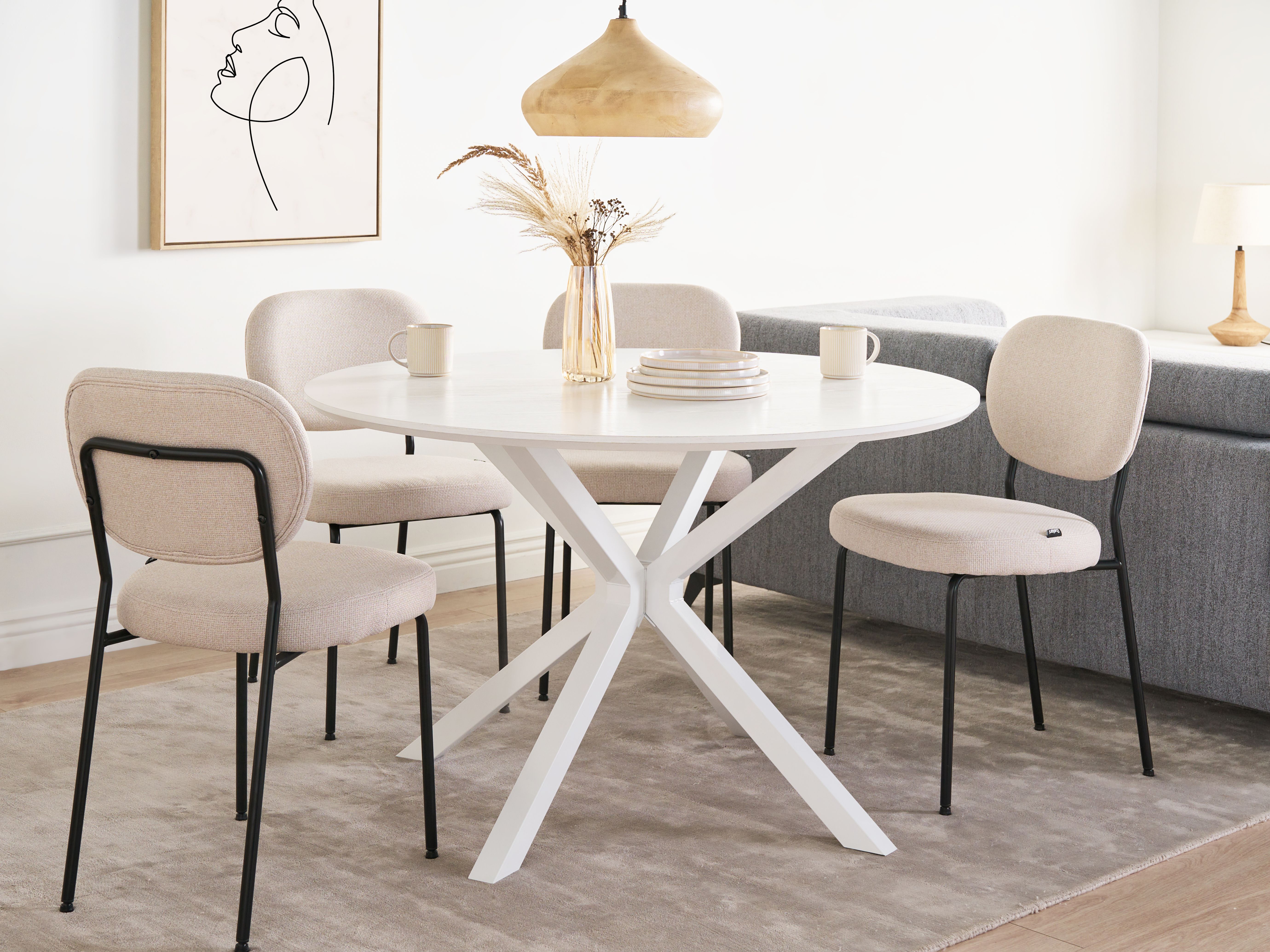Dining Table FITZROY White 120 cm 120 cm