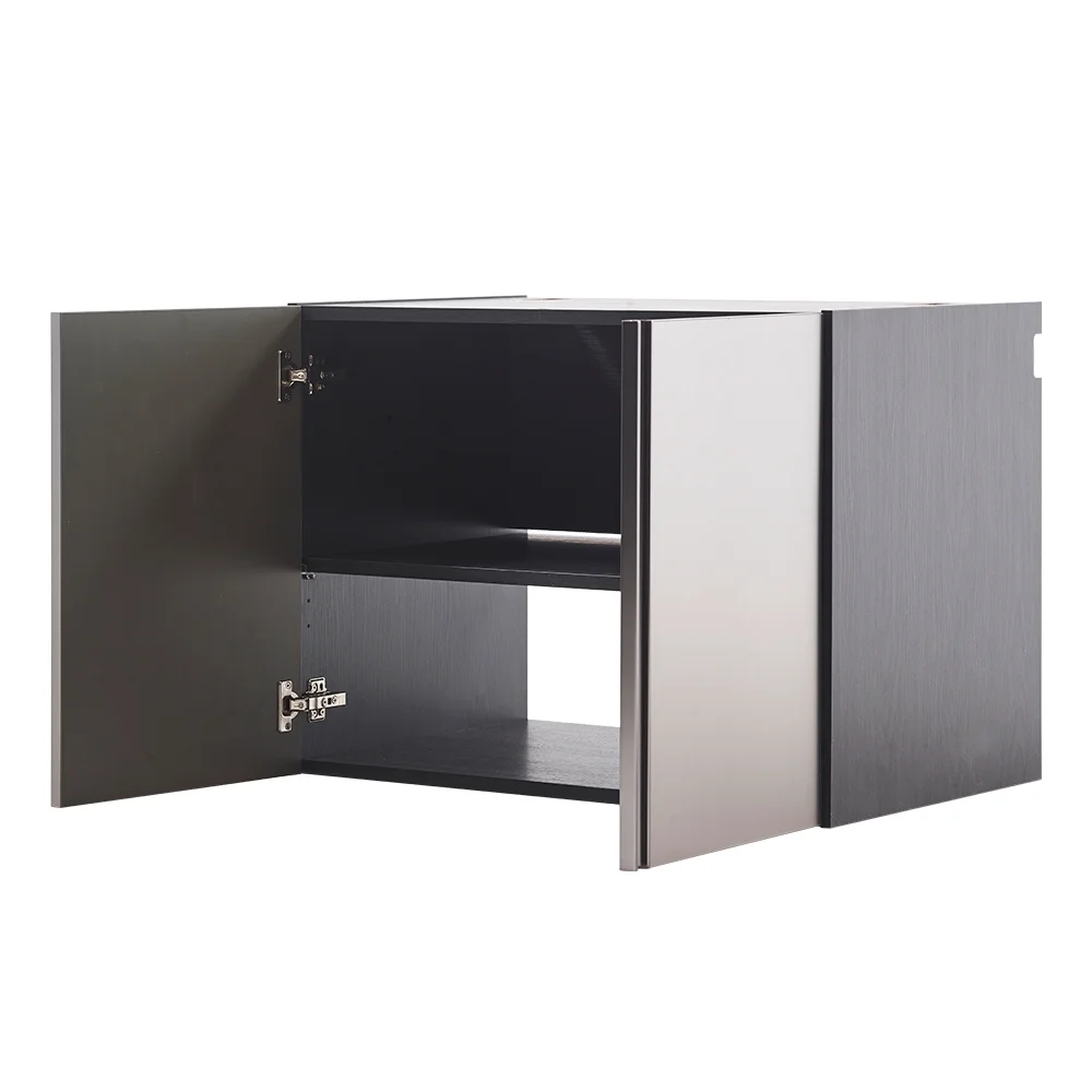 7-Piece Storage Cabinet Set, Modern Style Kitchen Furniture Set with Stand Cupboard and Console Table, Wall-Mounted or Free-standing Cabinet Set for Living Room, Kitchen, Dark Gray - Image 29