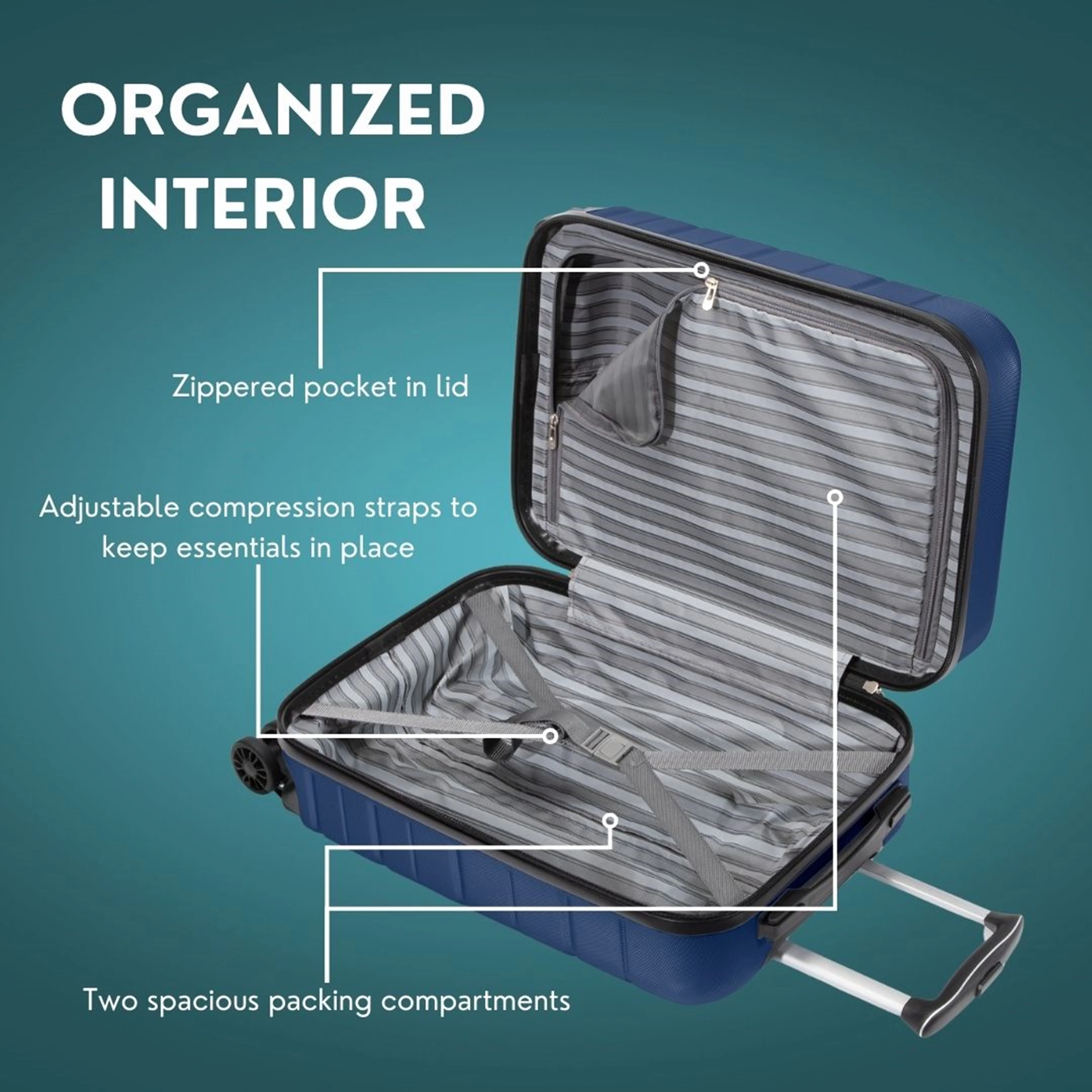 Skyway Luggage Epic 2.0 24" Hardside 8-Wheel Medium Check-In Spinner - Image 23