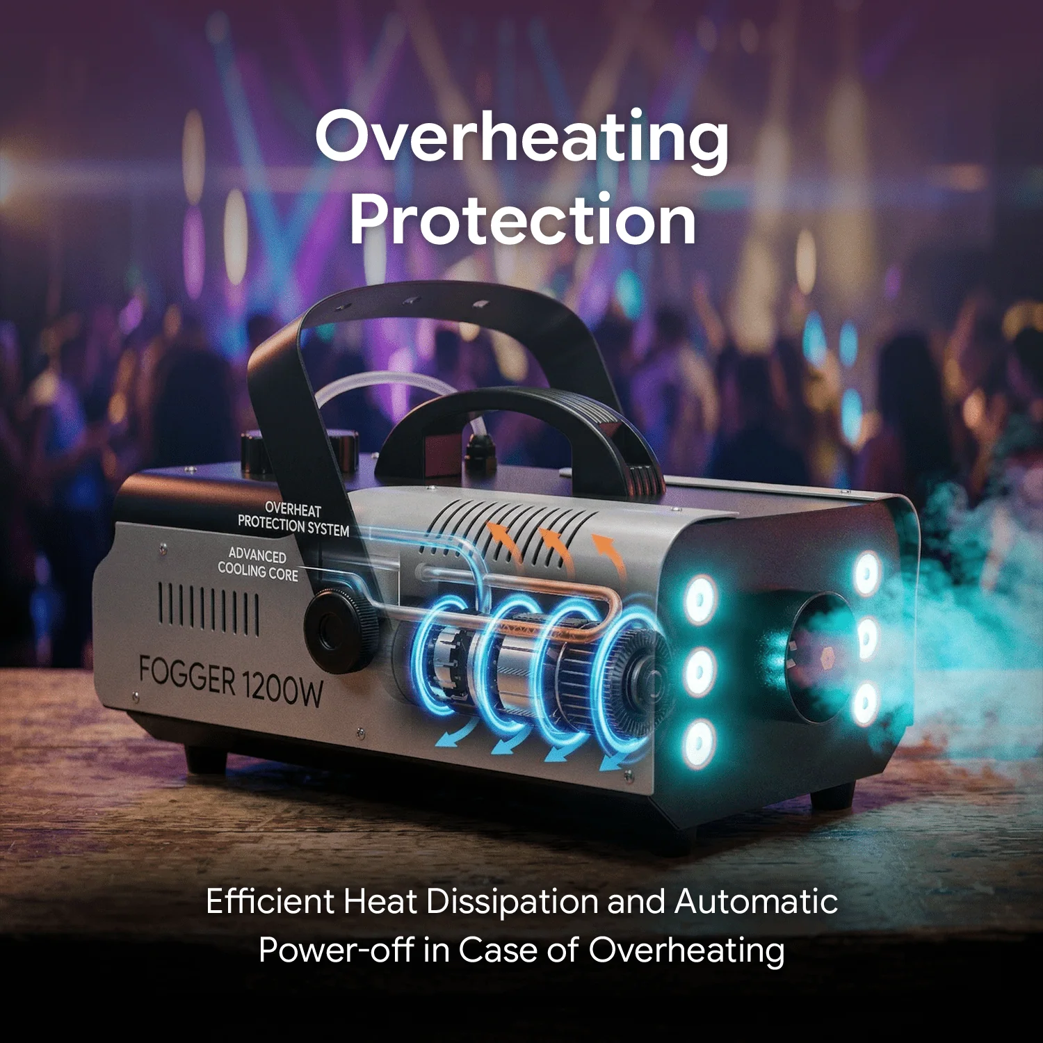 Halloween Fog Machine Smoke Machine 1200W with RGB LED Lights & Remote - Haze Smoke Generator for Halloween, Party, Stage, DJ, Club - Image 7 Halloween Fog Machine Smoke Machine 1200W with RGB LED Lights & Remote - Haze Smoke Generator for Halloween, Party, Stage, DJ, Club - Image 7
