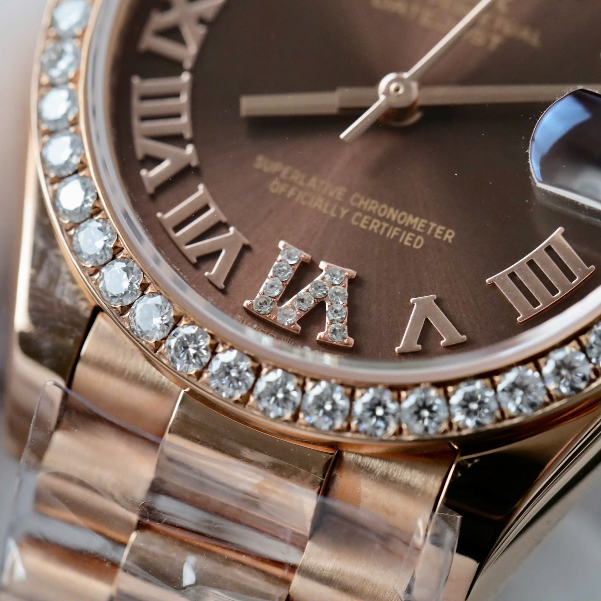 Rolex DateJust Women s Copies Watch Diamonds Moissanite + 18K Gold Wrapped 31mm - Elite Watch Atelier