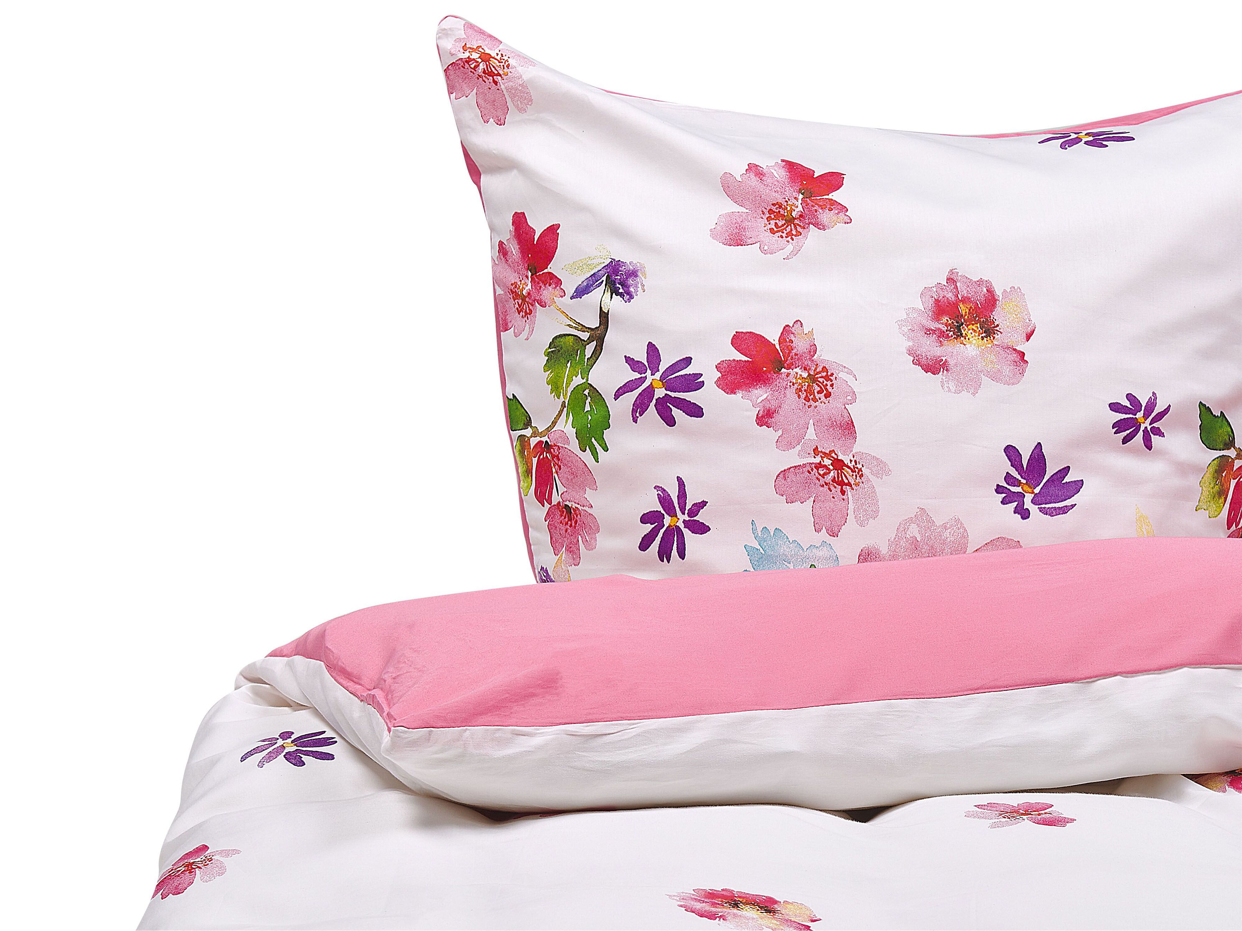 Duvet Cover Set LARYNHILL Sateen Cotton 155 x 220 cm Pink