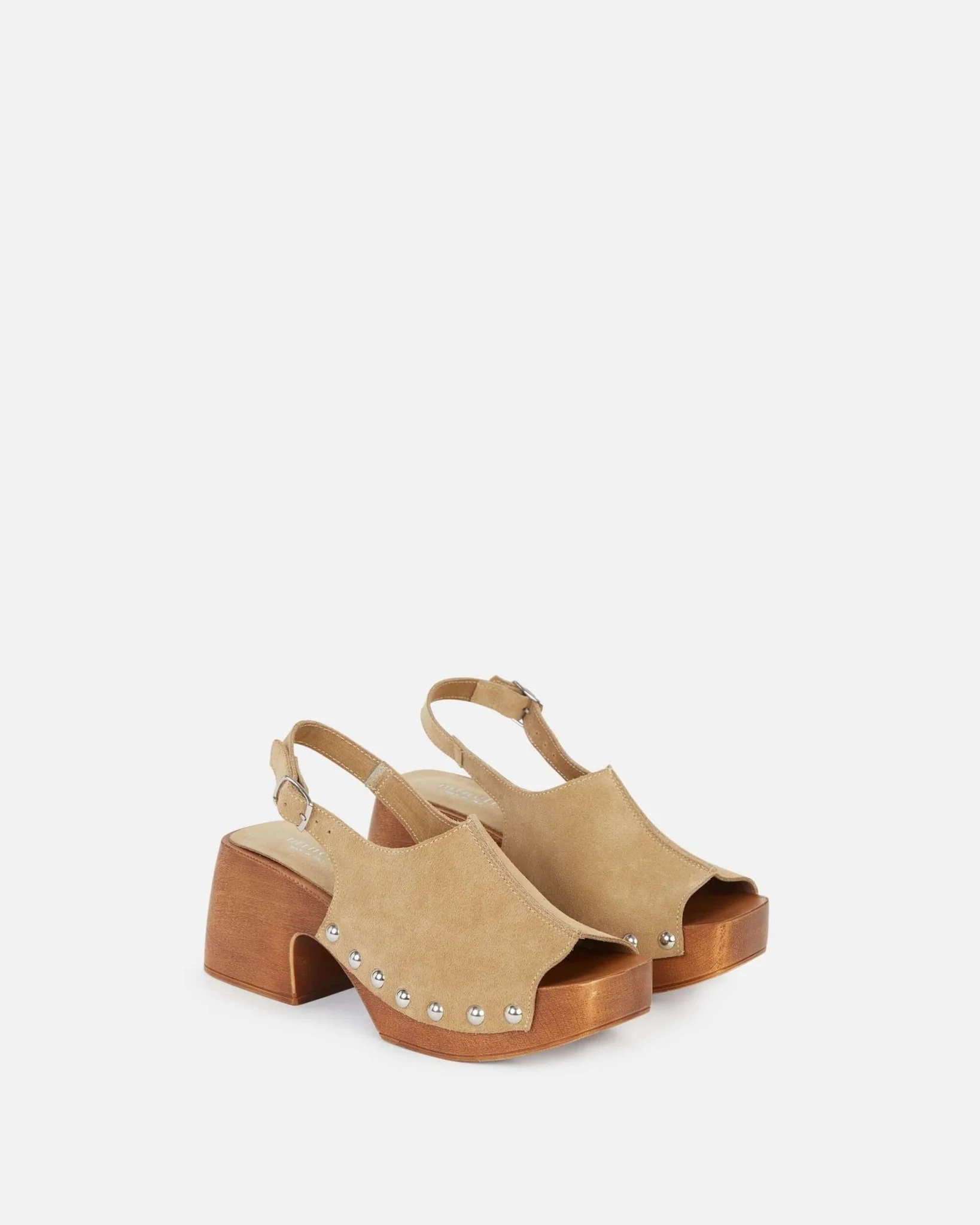 SANDALES KENIA/VEL - En cuir vachette taupe