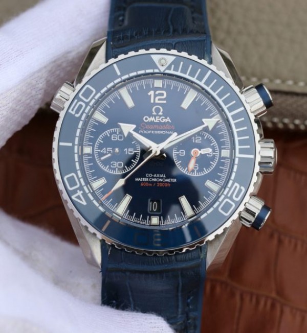 Replica Omega Planet Ocean Master Chronometer OMF Blue LiquidMetal Blue Leather A9900 - Top club