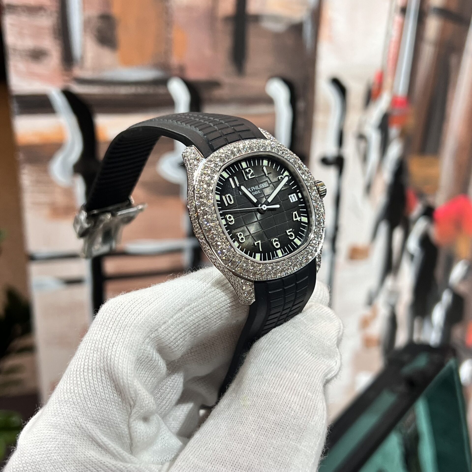 Patek Philippe Aquanaut 5167 With Diamond Natural Rubber Strap 40mm - Top club