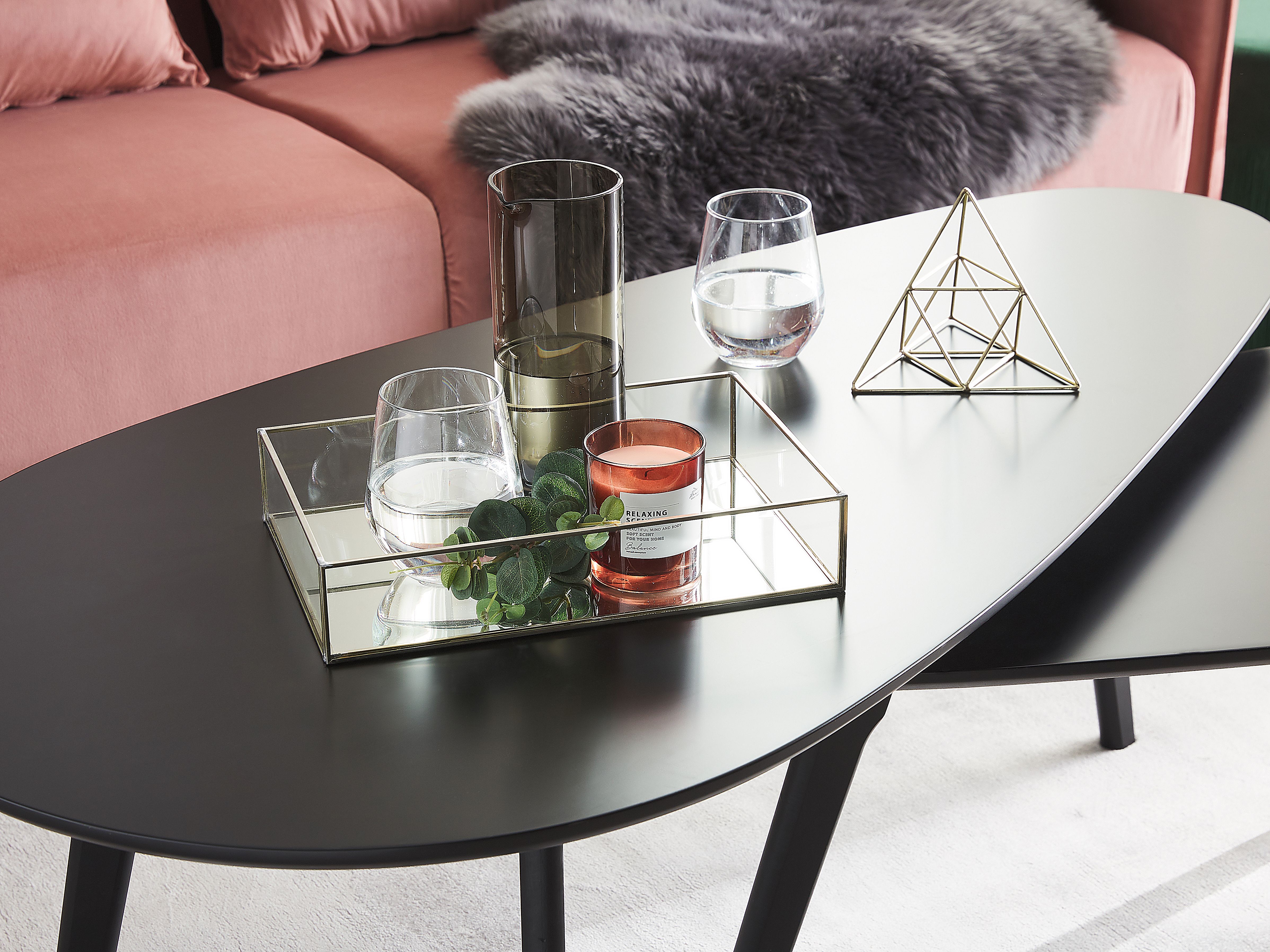 Decorative Tray GRENOBLE Glass Silver