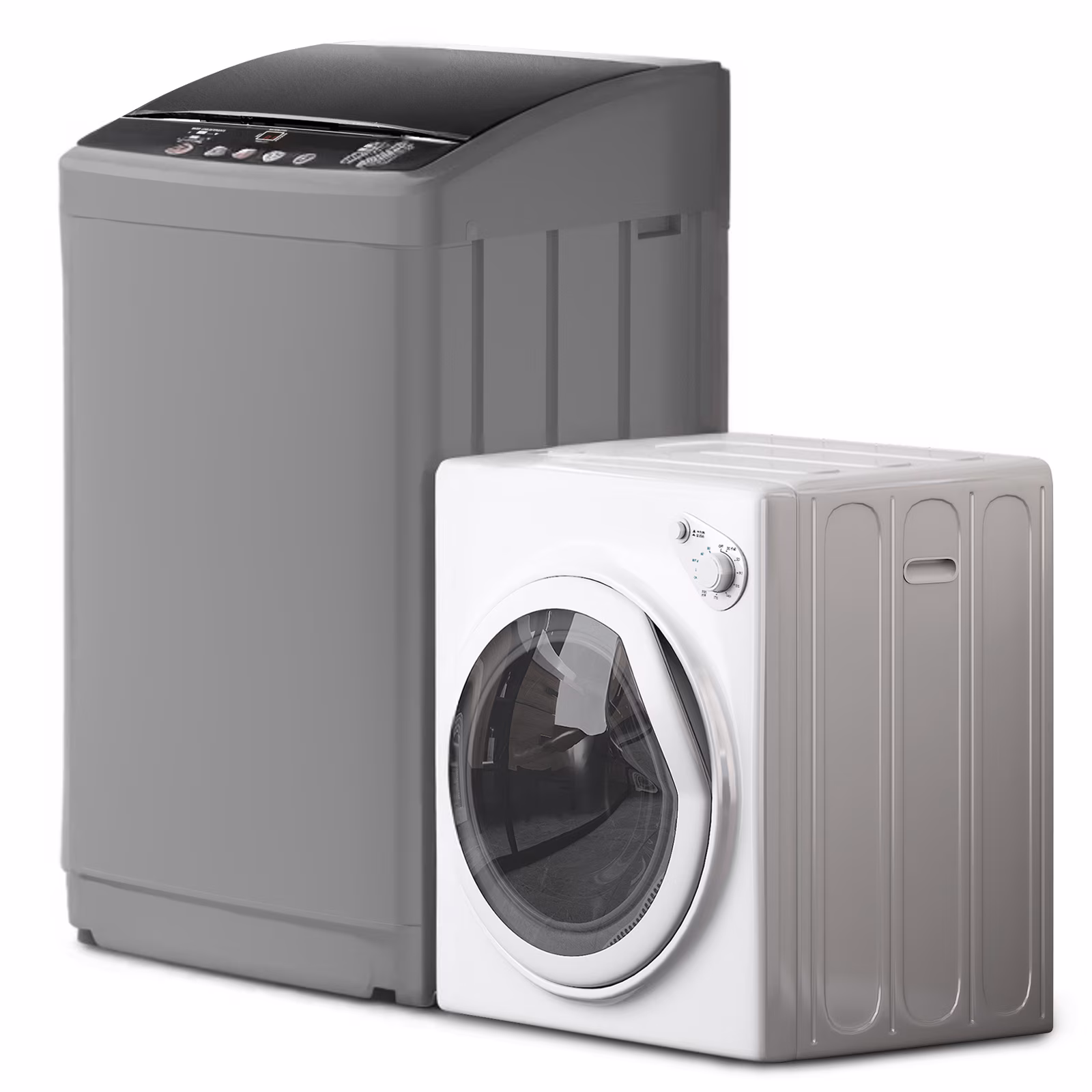TABU Washer and Dryer Set, 17.6LBS Full Automatic Washing Machine & 8.8LBS Portable Dryer (Gray&White) - Image 5