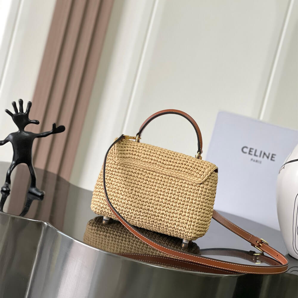 CELINE TEEN NINO BAG IN Raffia and calfskin(HIGH-END GRADE)1:1High-quality replica