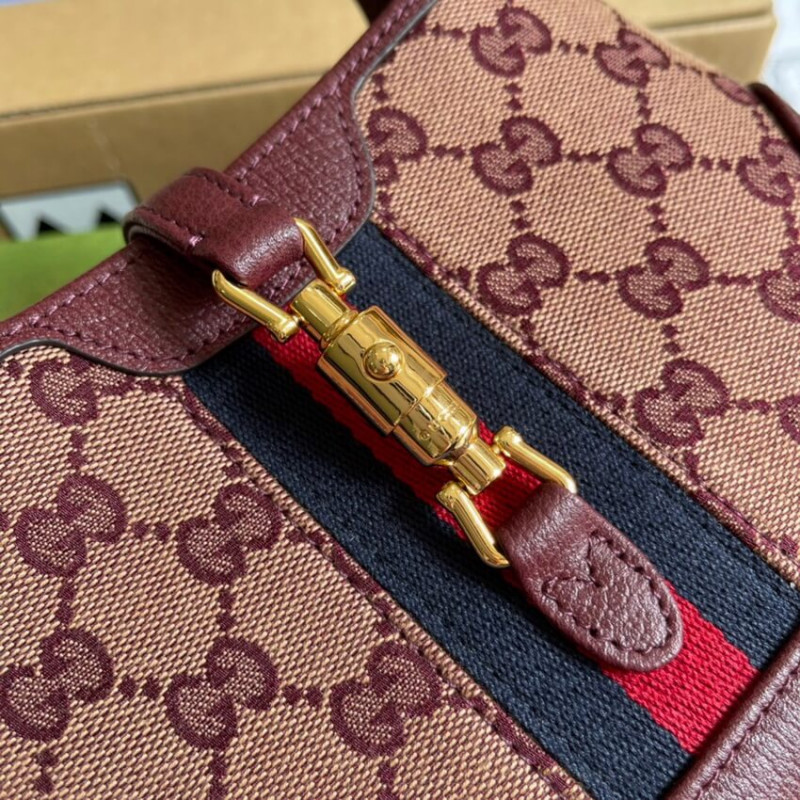 Replica Gucci Jackie 1961 Mini Shoulder Bag 637092 In Burgundy Gg Canvas1:1High-quality replica