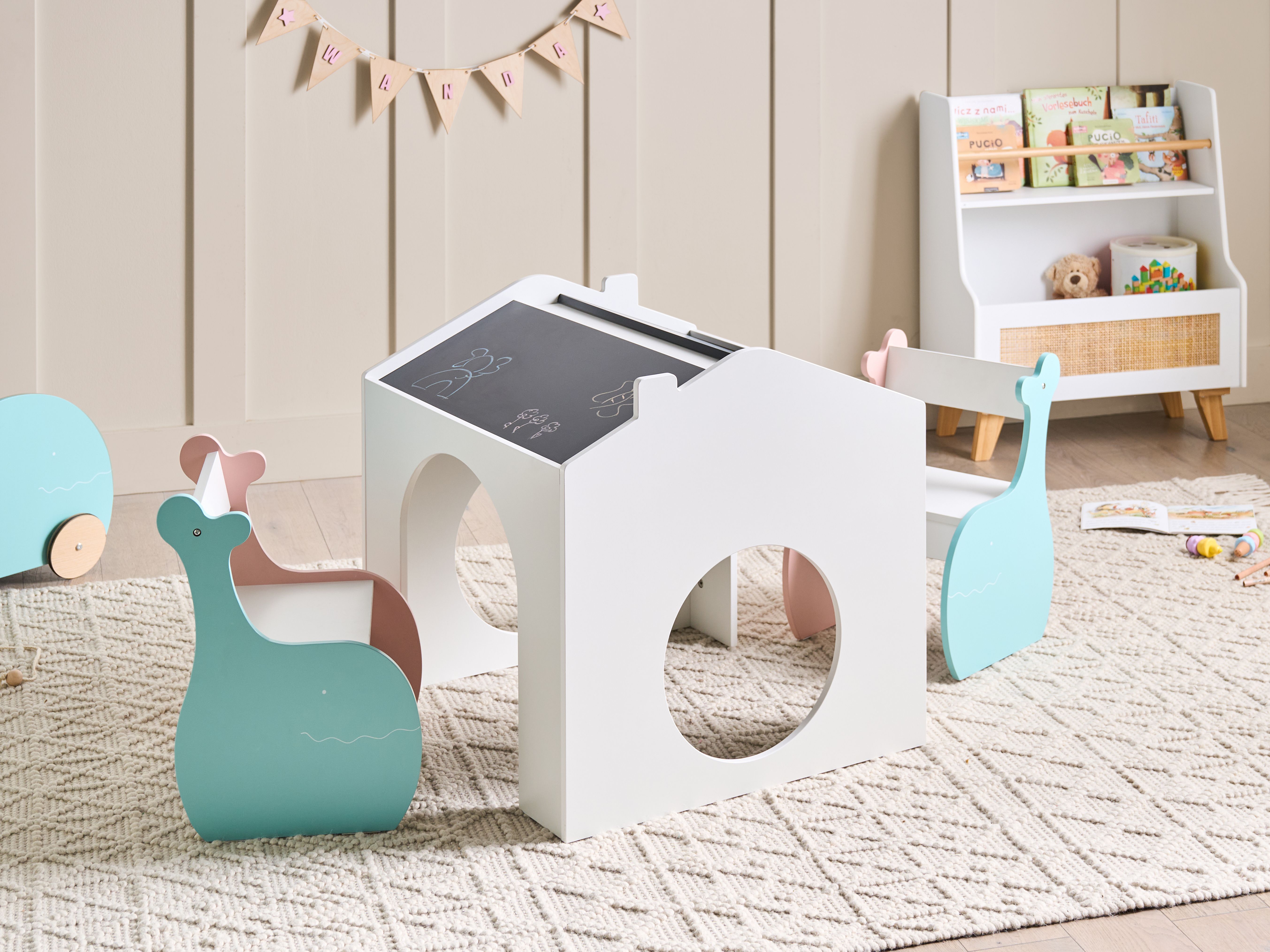 Kids Table with Chairs WOOLI Multicolour