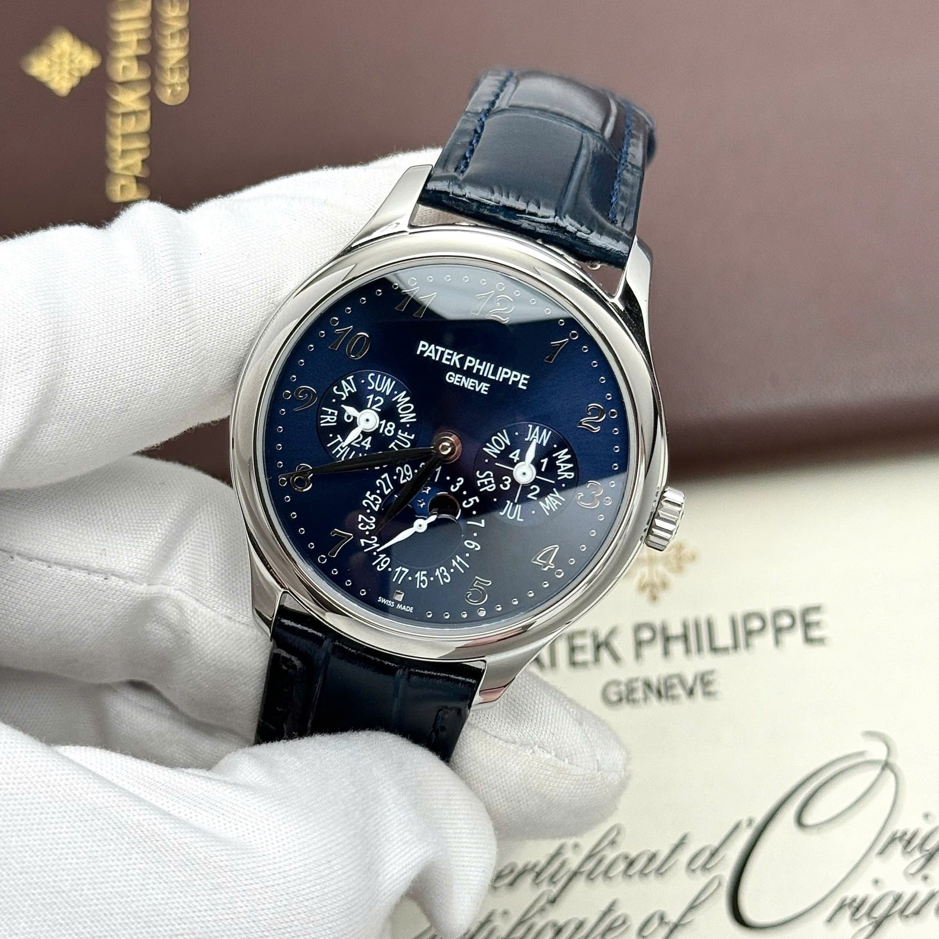 Patek Philippe Super Clone Watches Grand Complications 5327G Automatic Movement Blue Dial 40mm - Elite Watch Atelier