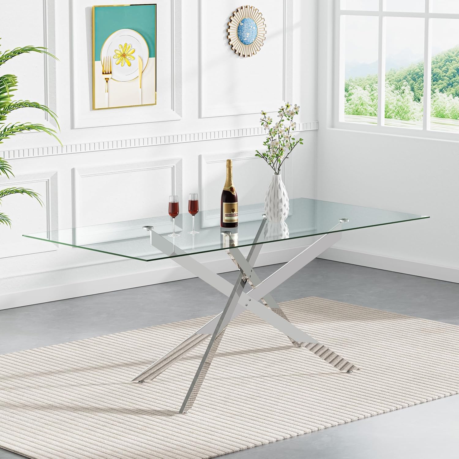 Modern Dining Table for 6 People, 60
