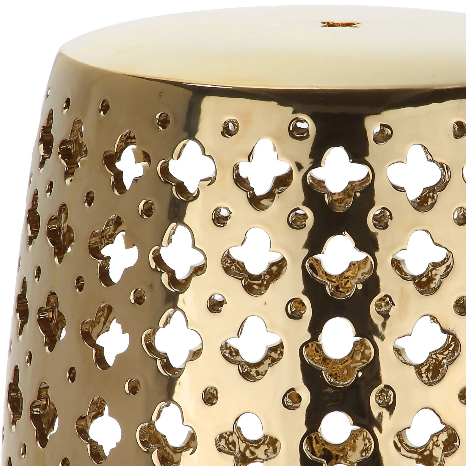 Safavieh Lacey Trellis Indoor/Outdoor Garden Patio Stool, Plated Gold - Image 4