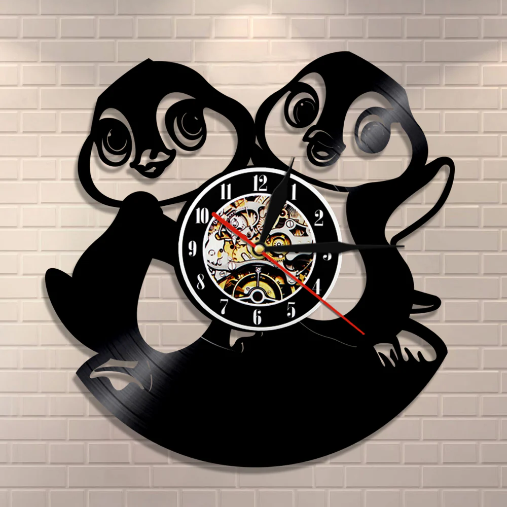 Funny Penguins Wall Clock