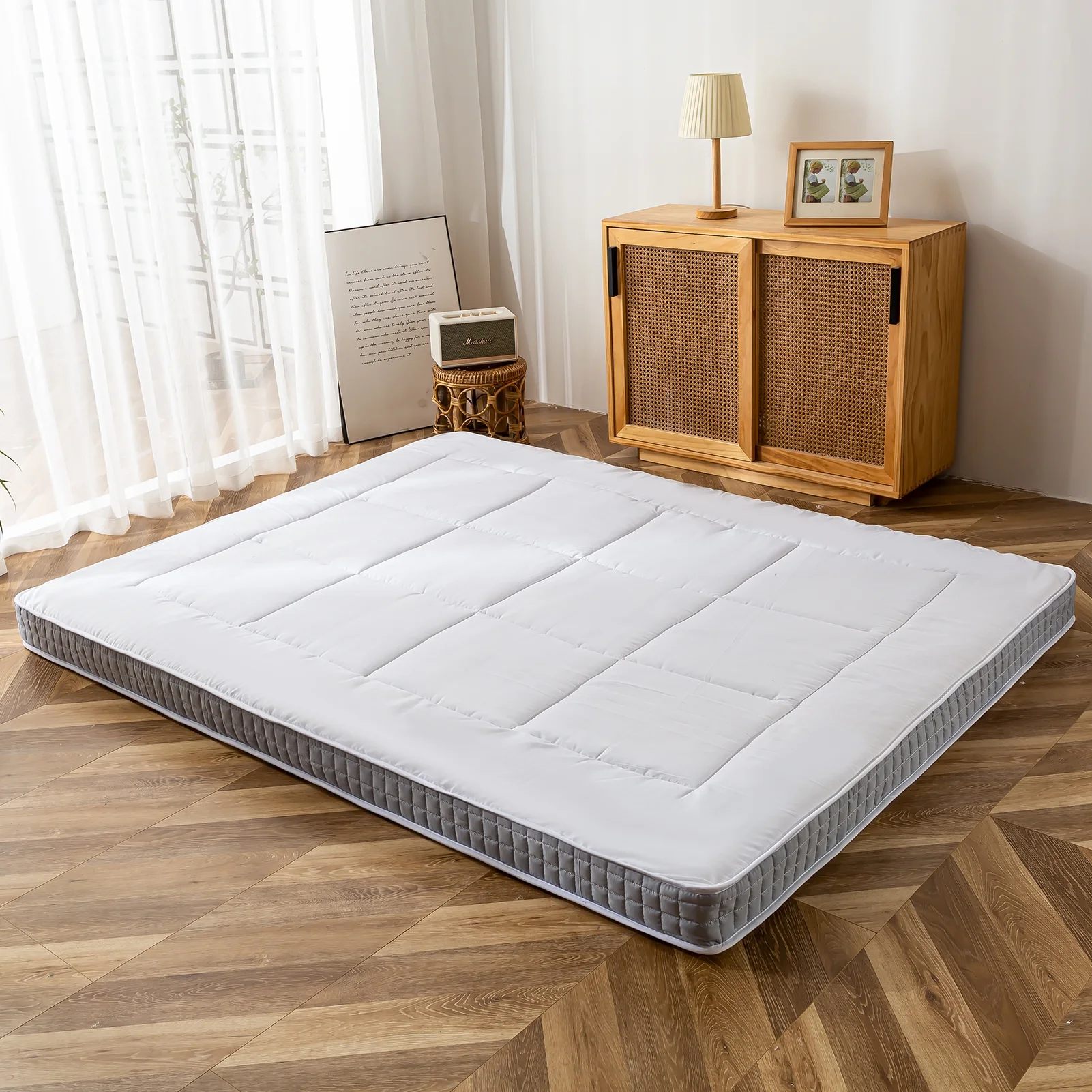 Futon Mattress, Padded Japanese Floor Mattress Quilted Bed Mattress Topper, Extra Thick Folding Sleeping Pad, Dark Grey, Twin - Image 24