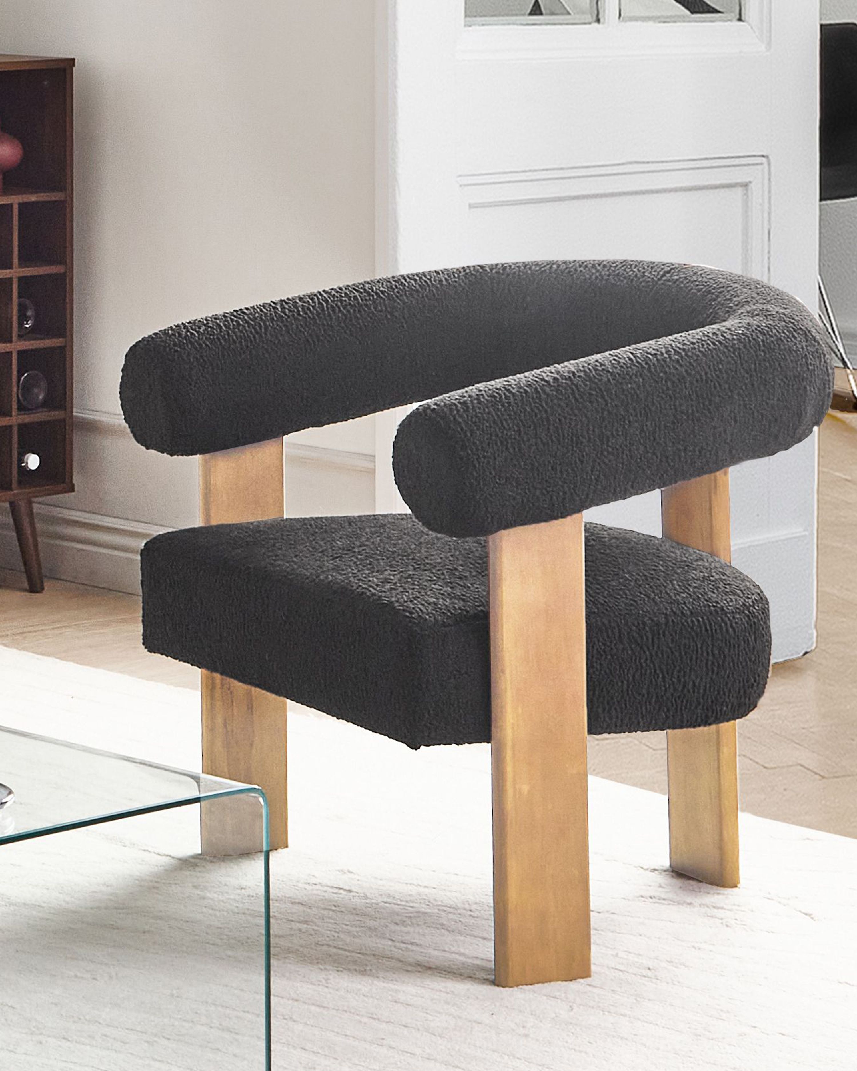 Armchair ILBRO Boucle Black/ Light Brown