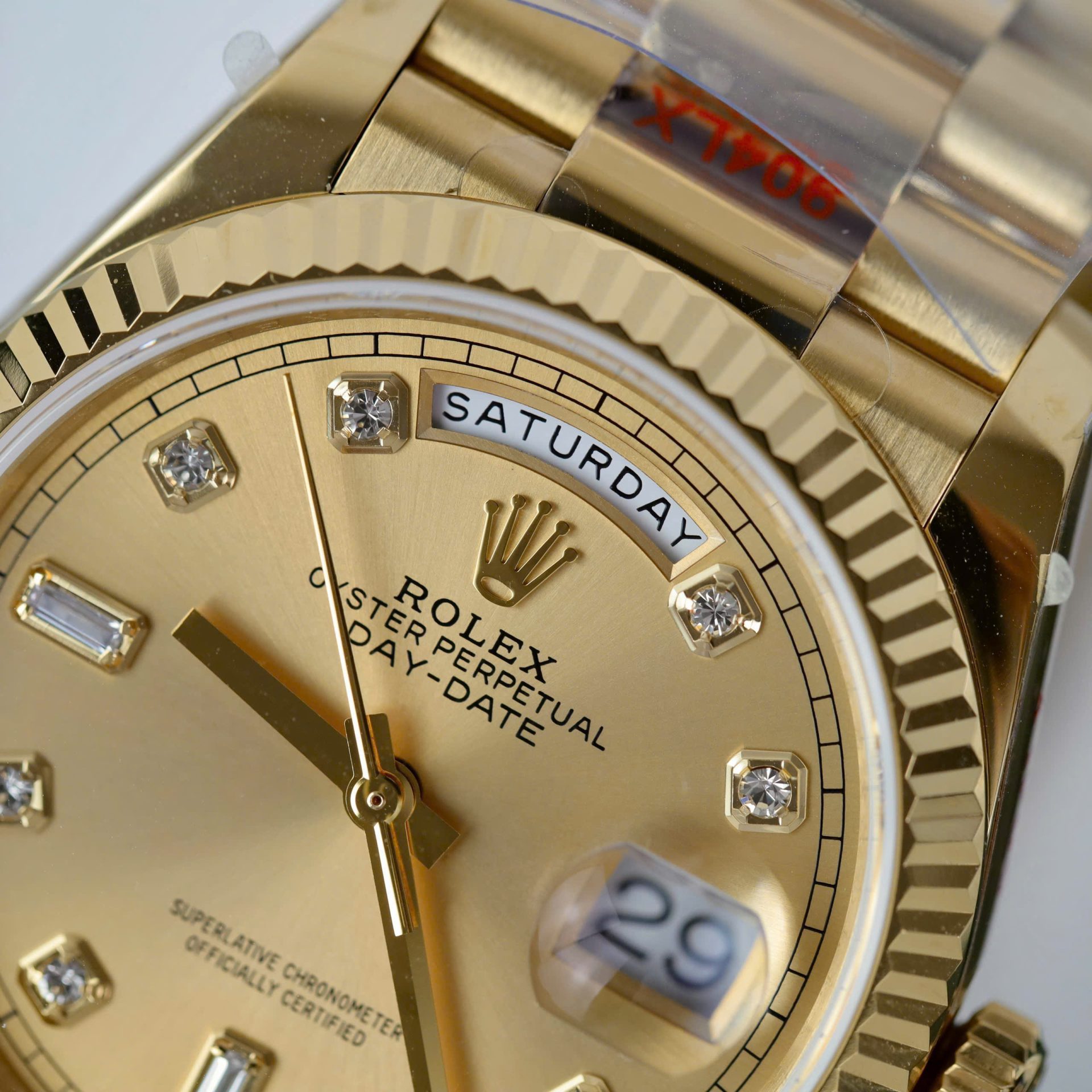 Rolex Day-Date M128238 Copies Watch Yellow Dial Weight 159Gram QF Factory 36mm - Elite Watch Atelier