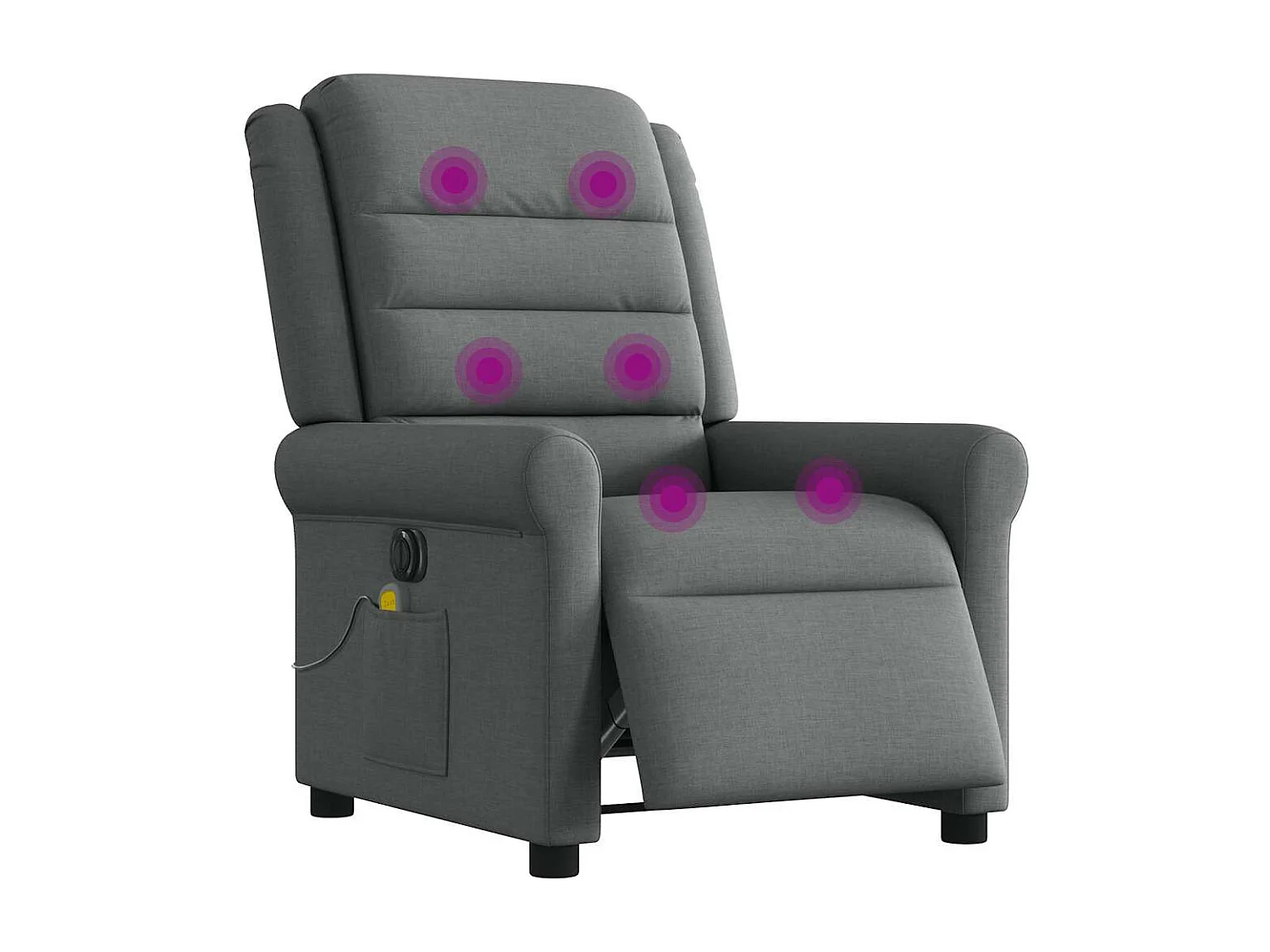 Fauteuil inclinable électrique-Chaise de relax-Fauteuil de Massage gris foncé tissu SHL2787