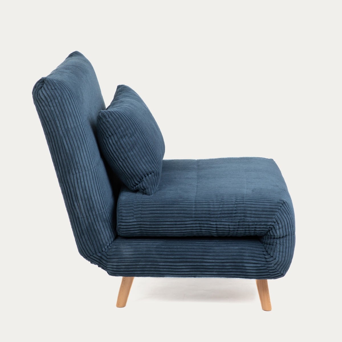 Sofa SOLACE 1-osobowa, z funkcją spania sztruksowa granatowa 83x91x84 cm