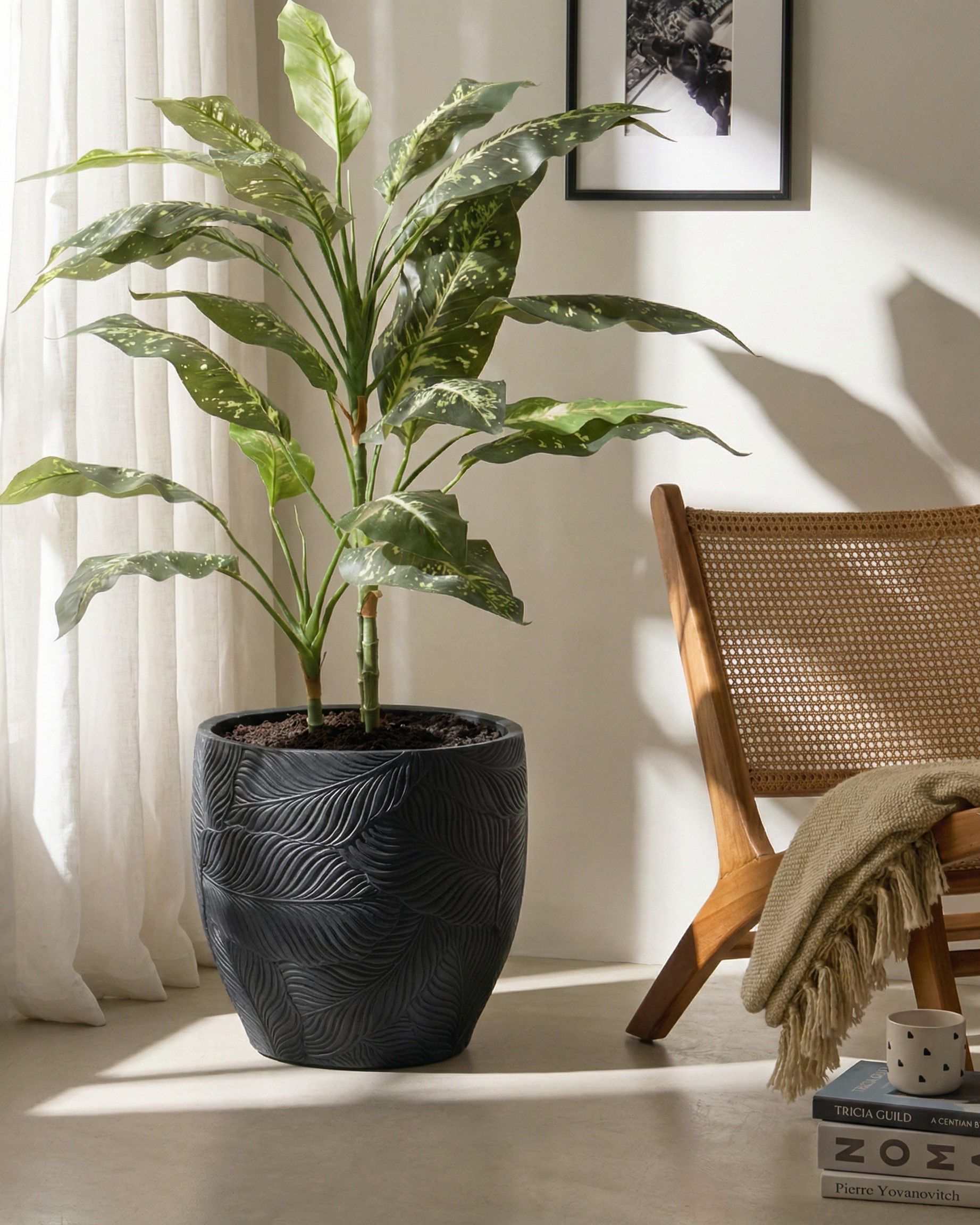 Plant Pot BAIYUN 42 cm Black