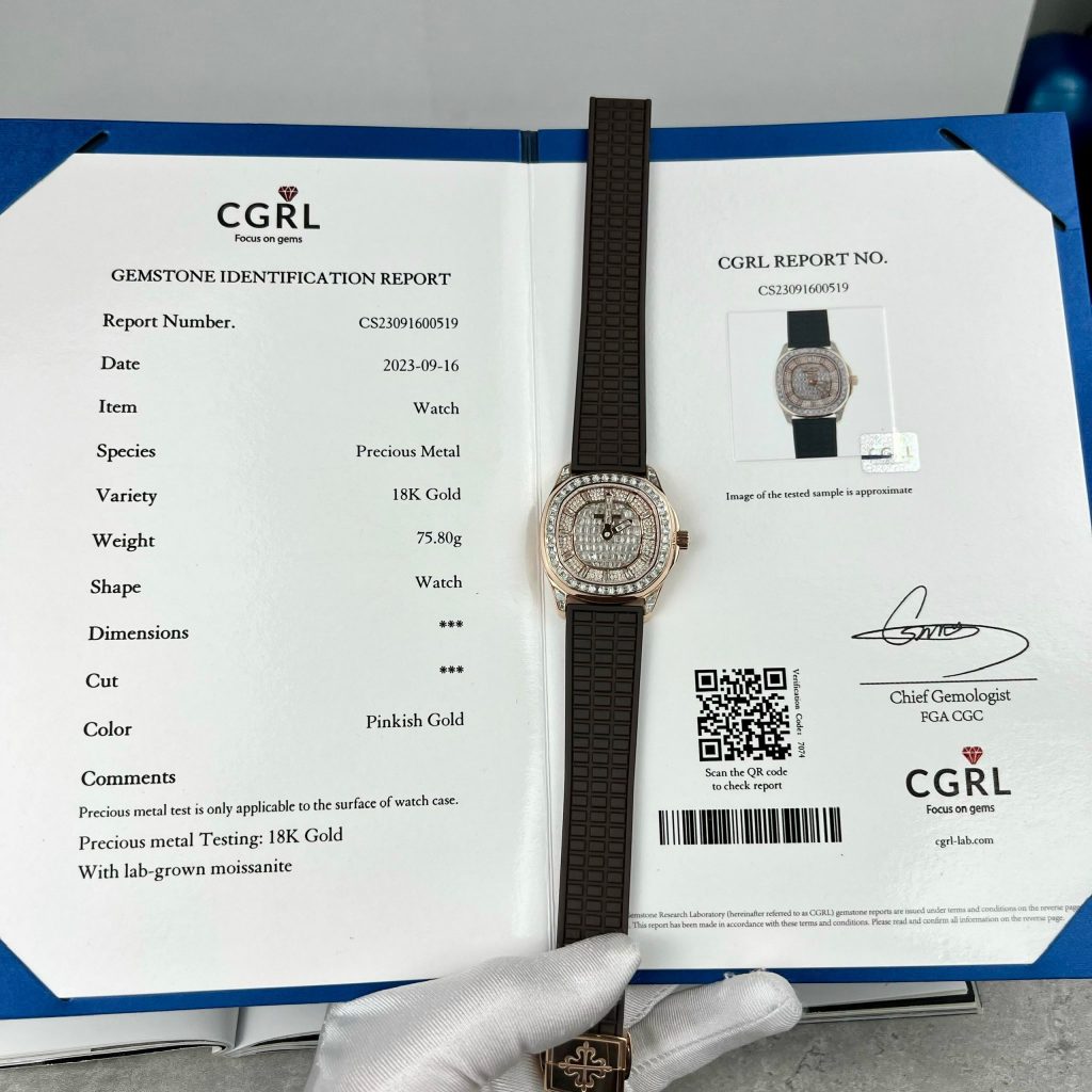 Patek Philippe Aquanaut 5062 Replica Watch Gold Wrapped Moissanite 35.6mm - Top club