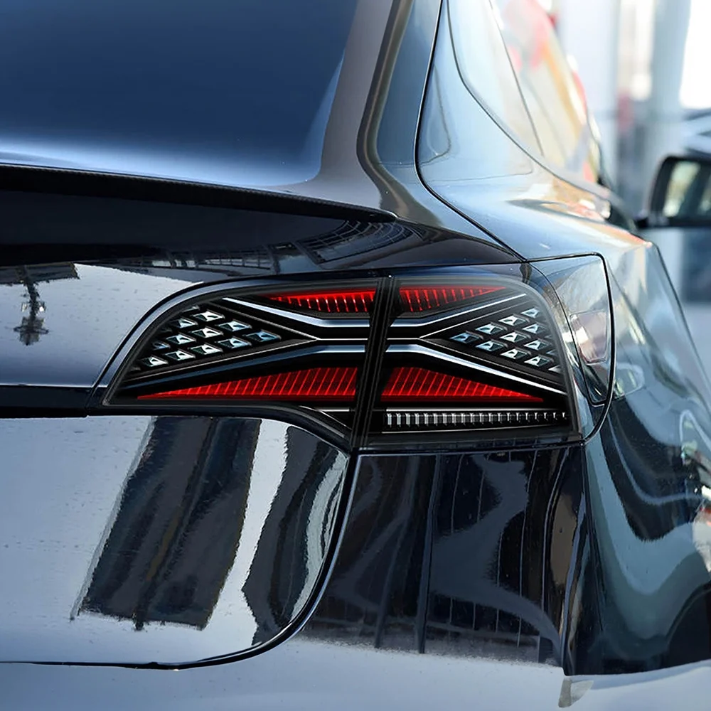 LED Tail Light Assembly for Tesla Model 3 / Model Y 2017-2022, with Sequential Turn Signals and Start-up Animation