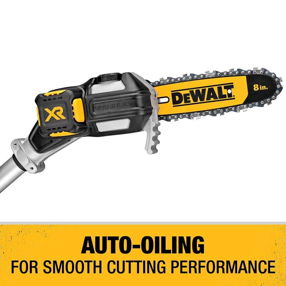 DEWALT 20V Max XR Brushless Cordless Pole Saw - 8 in Bar And Chain - Image 3 DEWALT 20V Max XR Brushless Cordless Pole Saw - 8 in Bar And Chain - Image 3