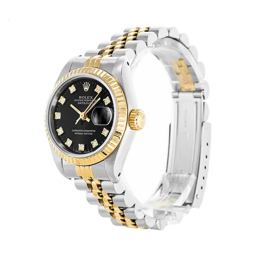 Rolex Datejust 69173 Lady Diamond Black Dial Replica - Elite Watch Atelier