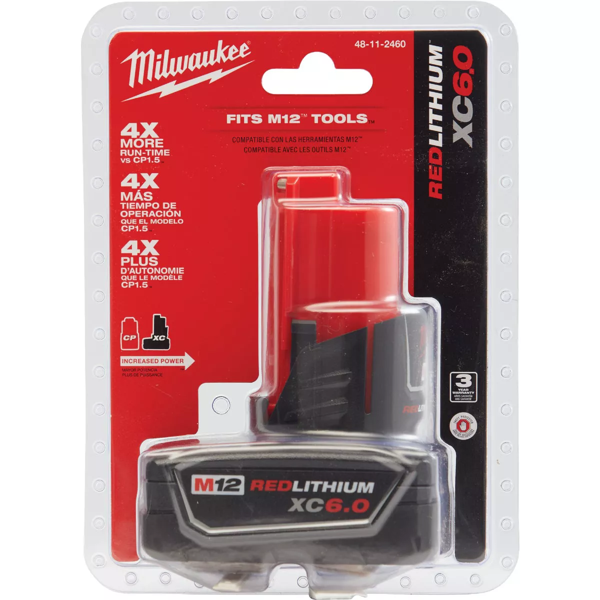Milwaukee M12 REDLITHIUM Lithium-Ion 6.0 Ah Extended Capacity Battery Pack