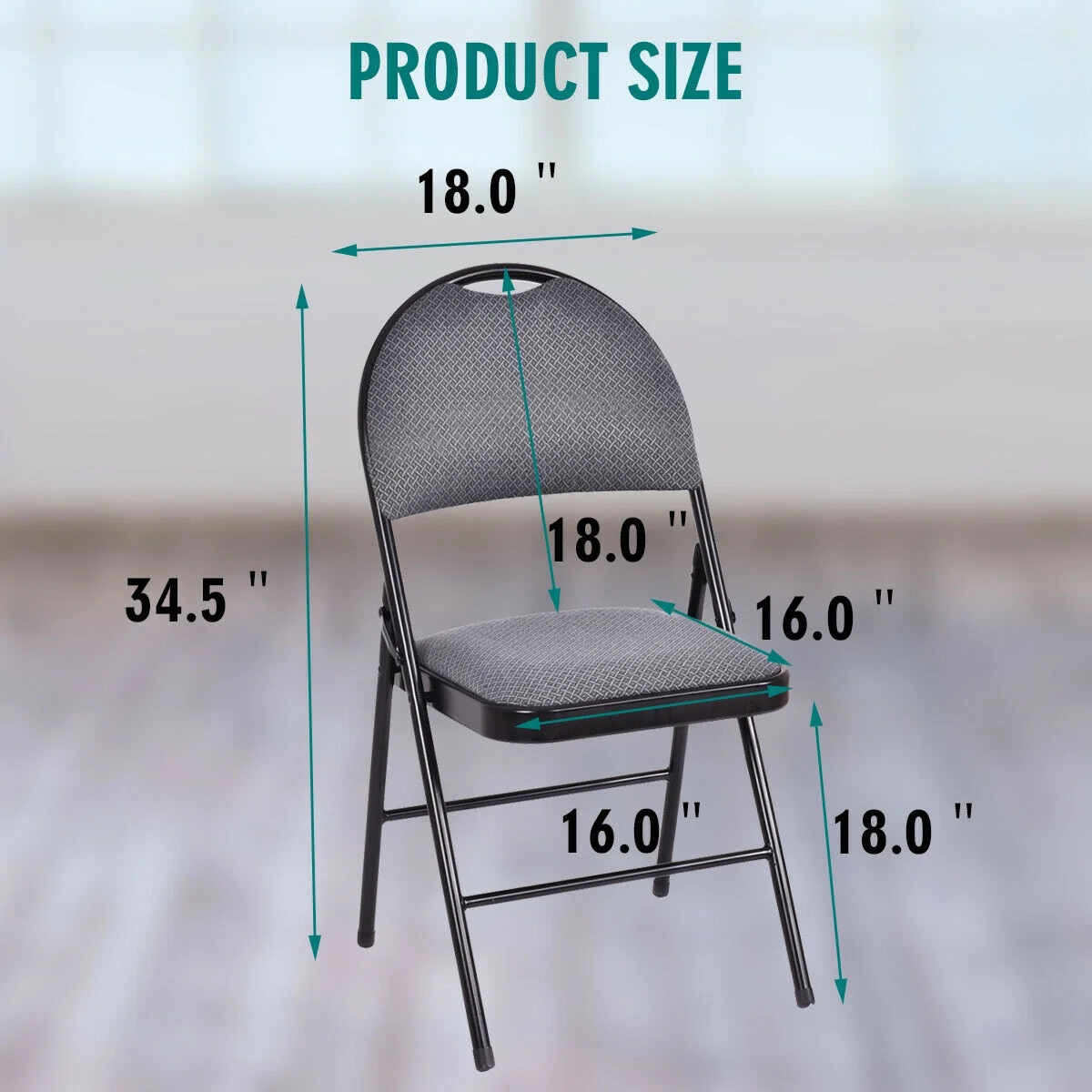 Costway Set of 6 Folding Chairs Fabric Upholstered Padded Seat Metal Frame Home Office Beige - Image 13