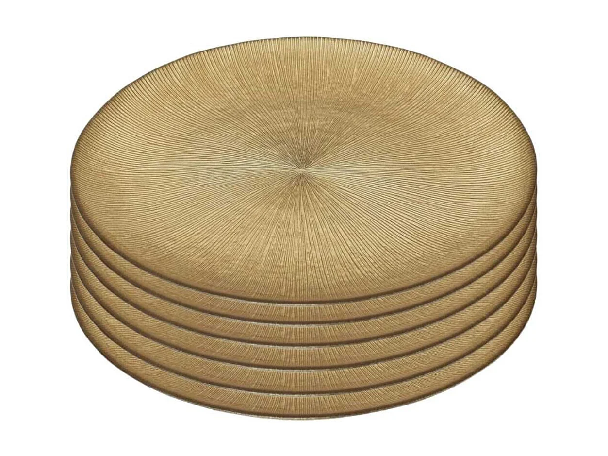 Lot de 6 Assiettes en Verre Doré Ø21cm - FALON