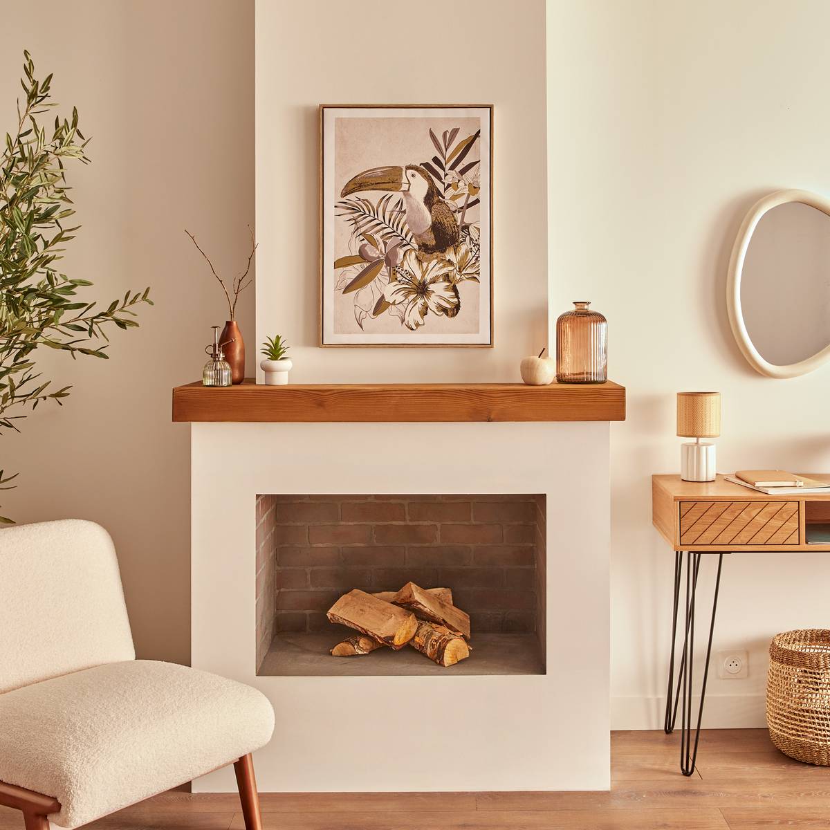 Framed Canvas Print "Rafi" Green, 50x70 cm