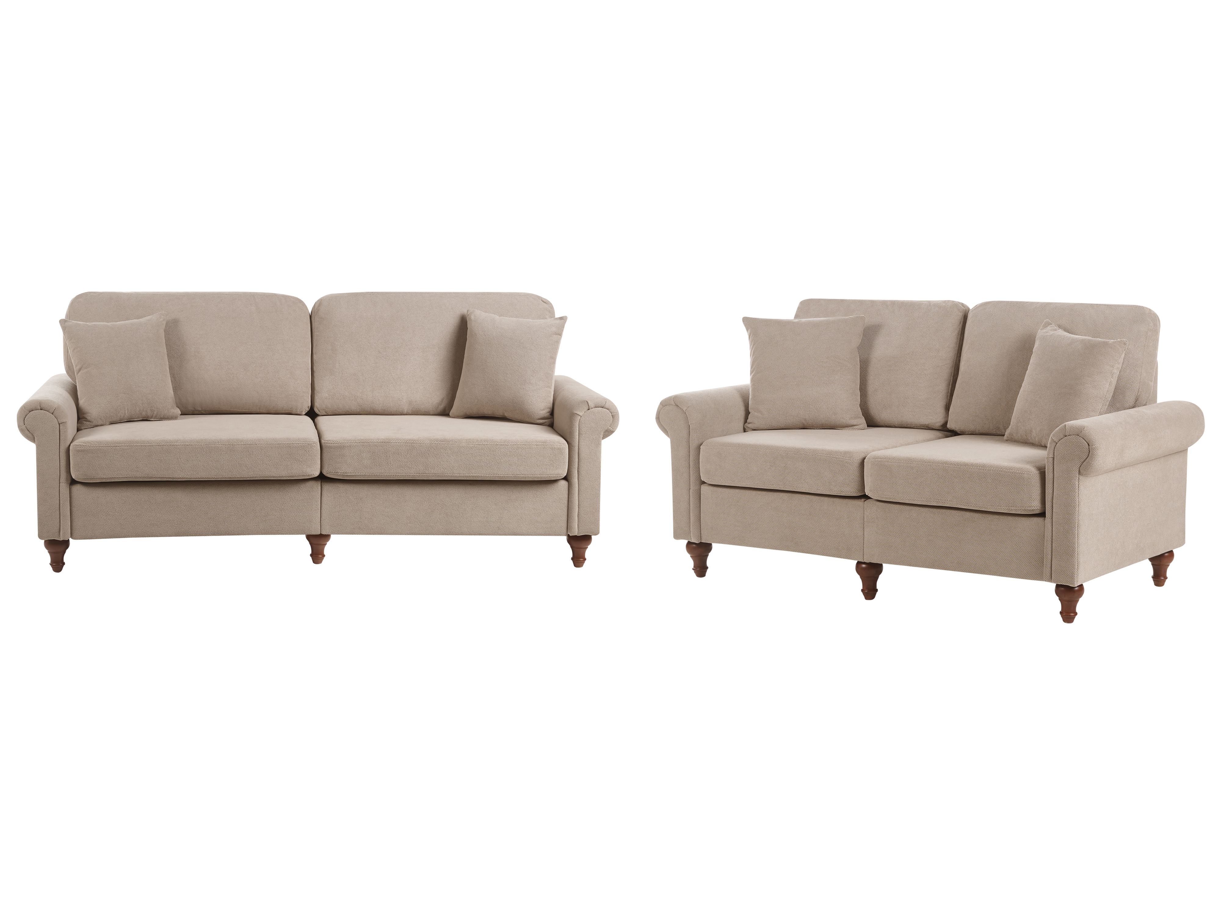 Living Room Set 5 Seater GINNERUP Fabric Taupe