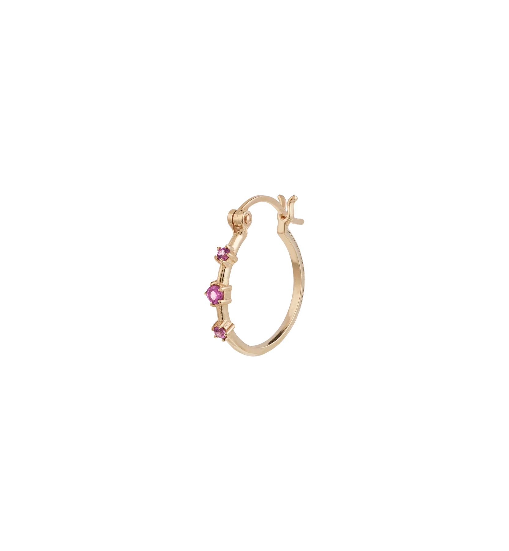 Single Courage Hoop Earring 14K