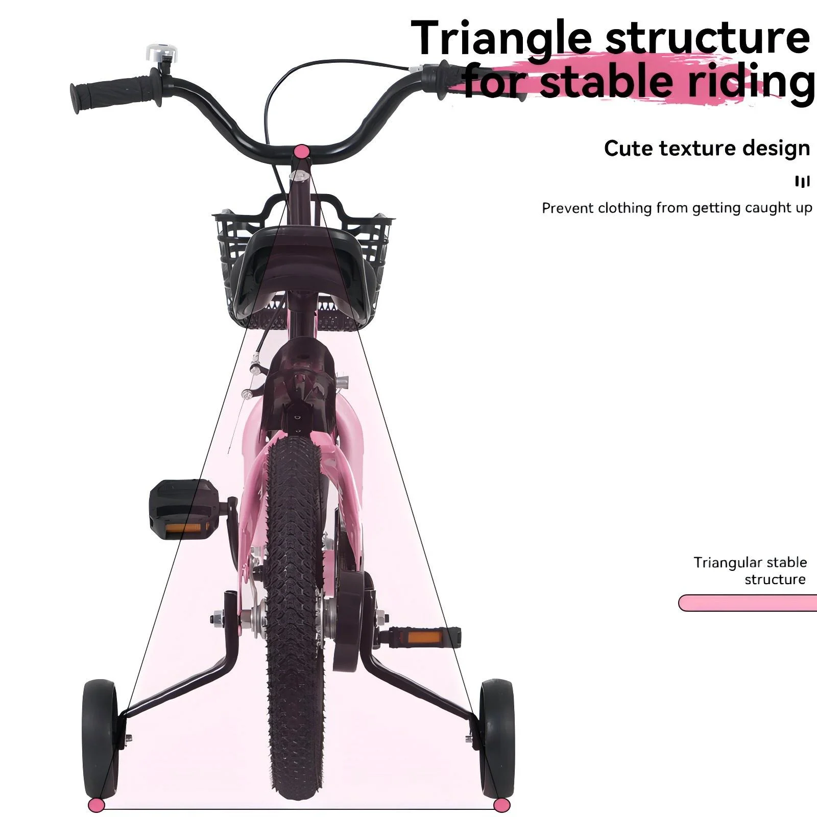 iRerts Kids Bike with Training Wheels, 16 Inch Kids Bicycle for Boys Girls Ages 4-8 Years Old, Girls Bicycles for Kids with Adjustable Seat, Fender and Varrier, Pink - Image 12