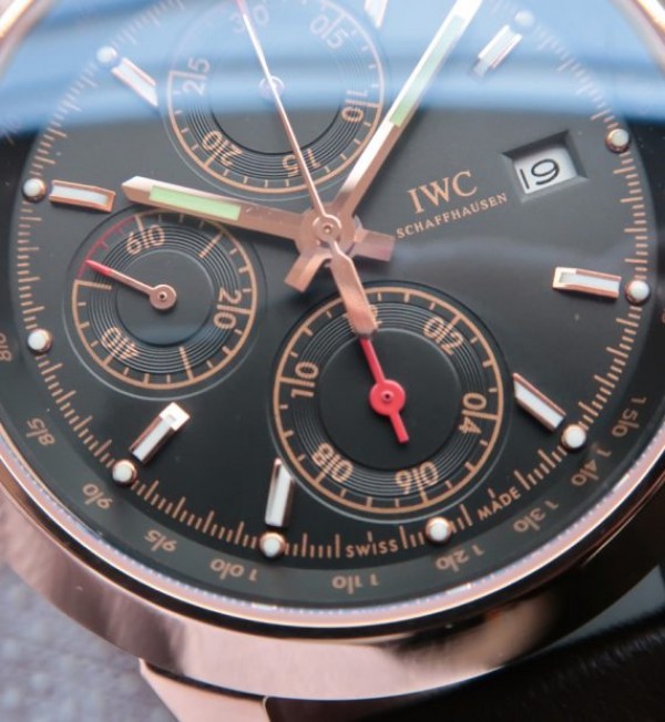 IWC Ingenieur Chrono RG IW3807 Black Dial Leather Strap - Top club