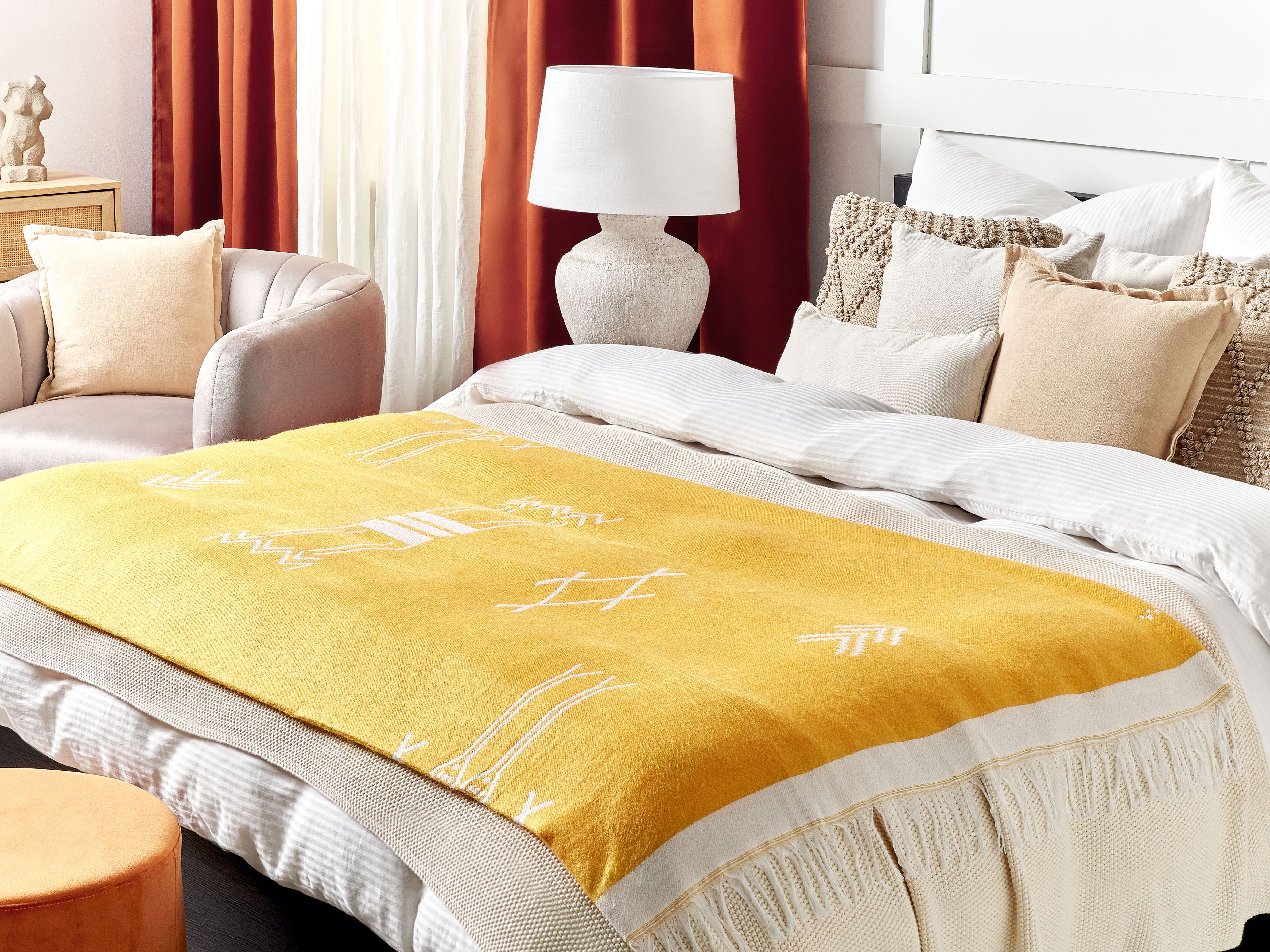 Blanket JALKINI 130 x 170 cm Yellow