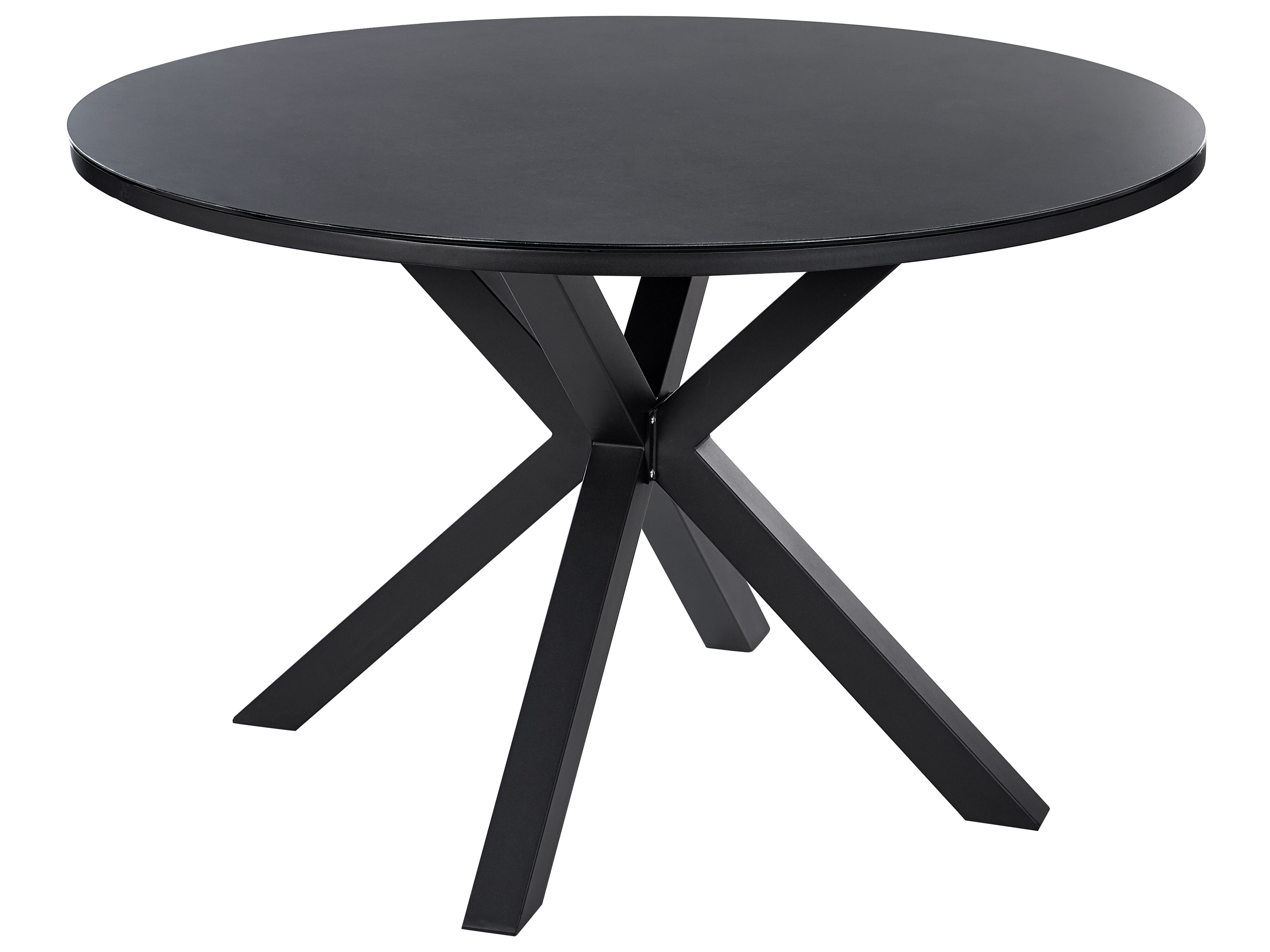 Garden Dining Table MALETTO 120 cm 120 cm Glass Black