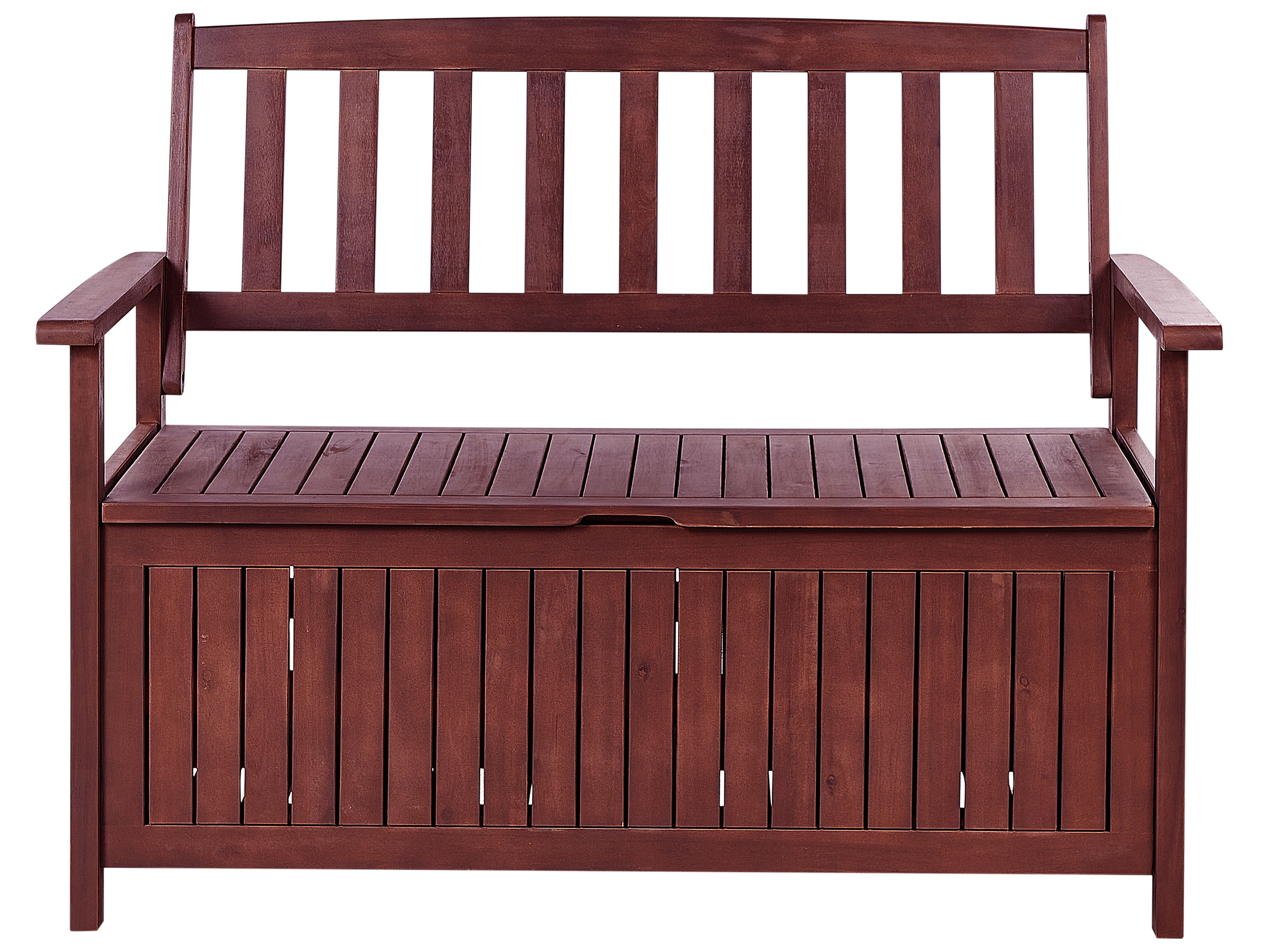 Garden Bench SOVANA 120 cm with Storage Acacia Wood Dark Red