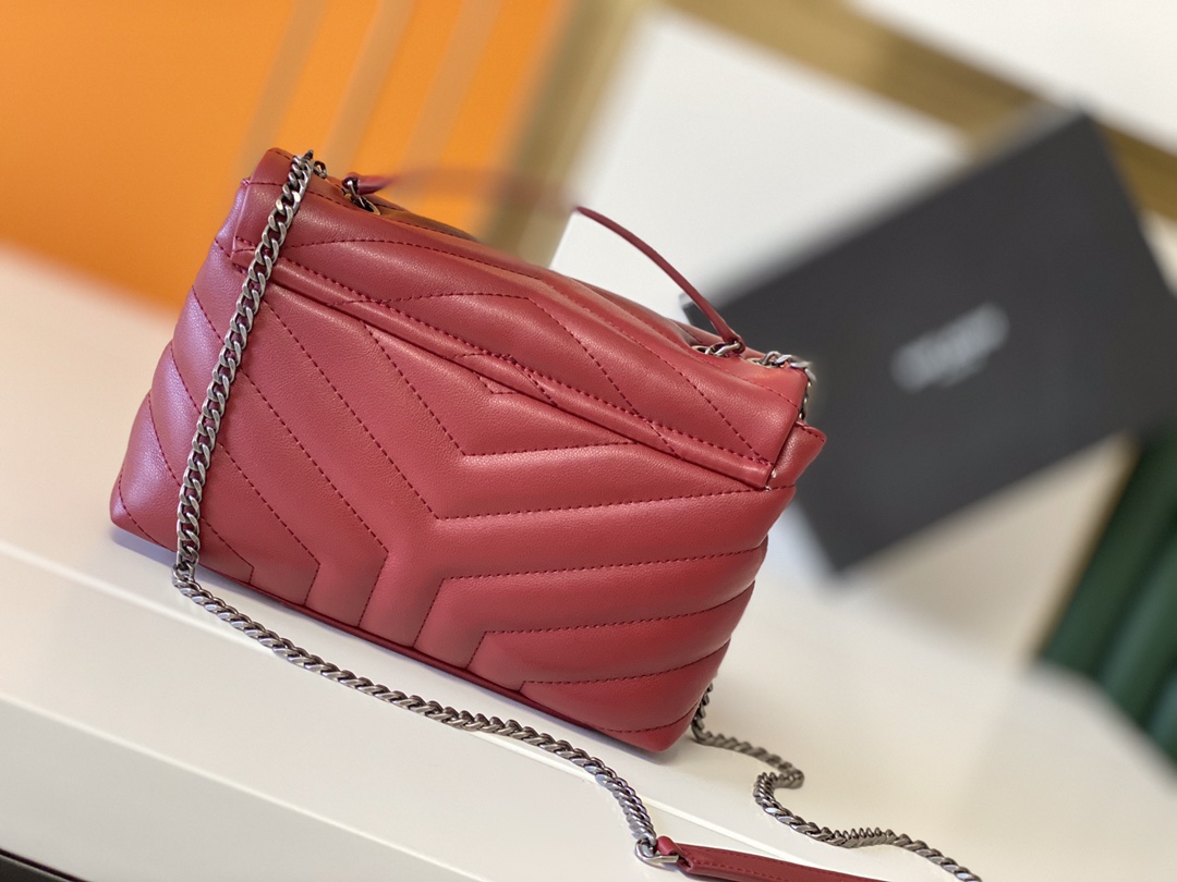Replica Ysl Loulou Small Bag In Matelasse Y Leather- Black/Beige/Red1:1High-quality replica