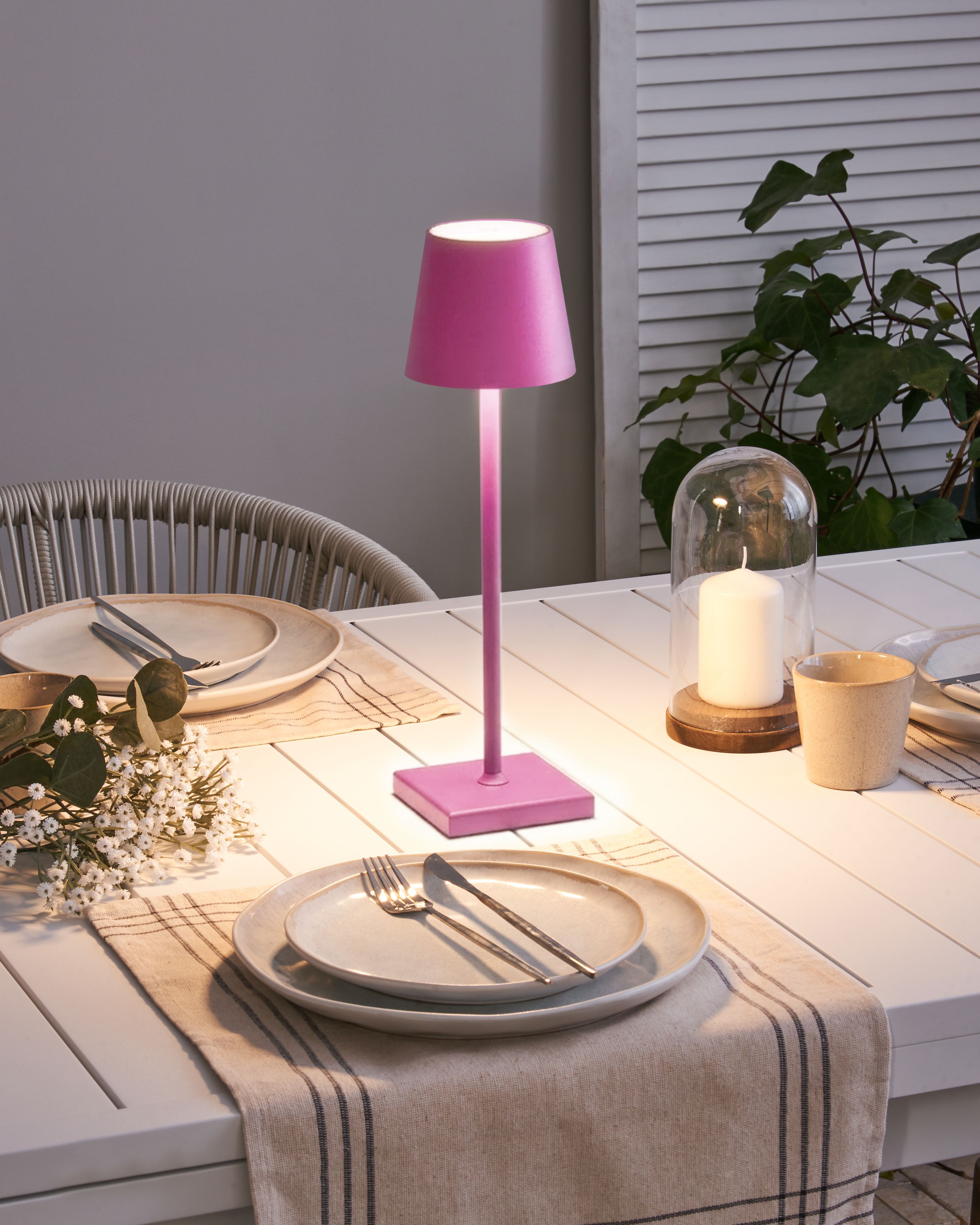 Wireless LED Table Lamp BACEIRO Metal Pink